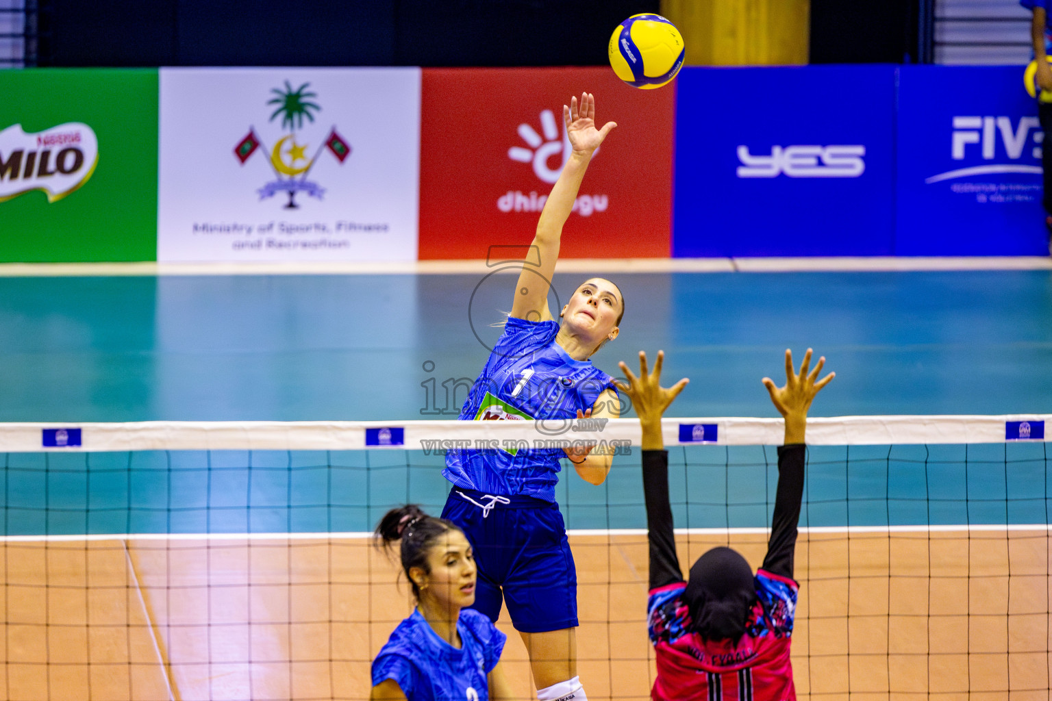 Police club vs Volleyball Youth NG Day 3 of Women's Division of Milo VAM Cup 2025 held in Male', Maldives on Friday, 11th April 2025 at Social Center Indoor Hall Photos By: Nausham Waheed / images.mv