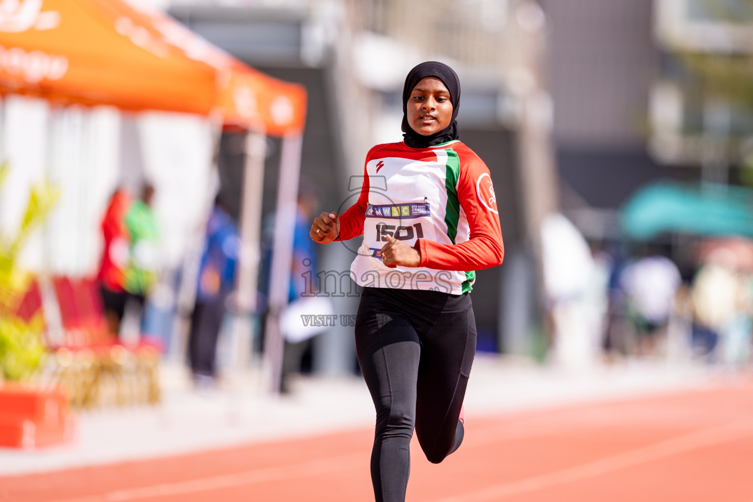 Day 3 of MWSC Interschool Athletics Championships 2024 held in Hulhumale Running Track, Hulhumale, Maldives on Monday, 11th November 2024. 
Photos by: Hassan Simah / Images.mv