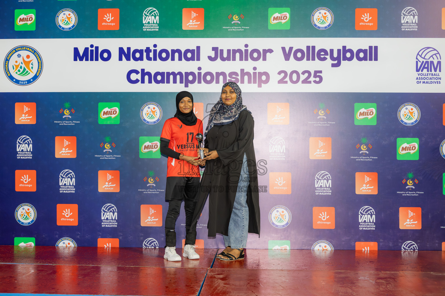Villingili Z Jamiyya vs Club Volleyball in the Finals of Milo National Junior Volleyball Championship 2025 Woman's Division was held on Sunday, 30th November 2025 at Ekuveni Turf Court Male', Maldives. Photos: Areef Adam / images.mv