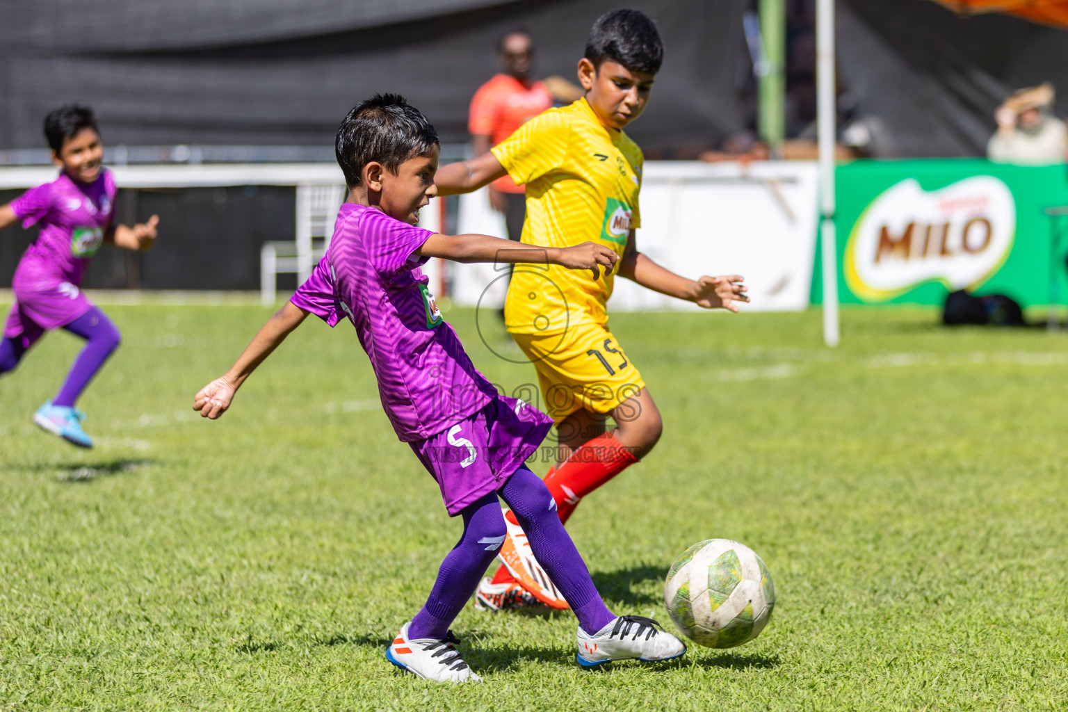 Day 1 of MILO Kids Football Fiesta was held at National Stadium in Male', Maldives on Friday, 23rd February 2024. Photos: Hassan Simah / images.mv