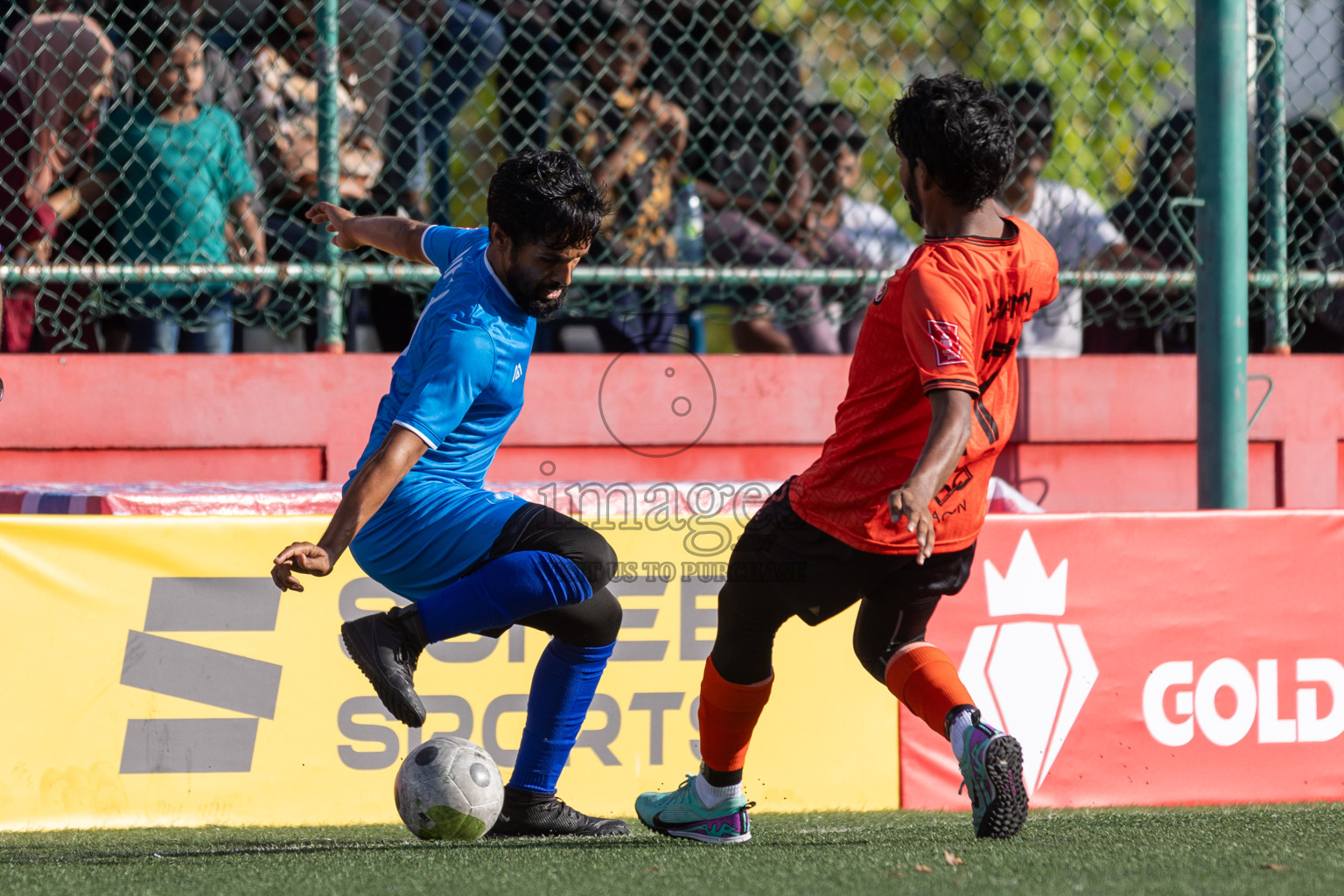 R Alifushi vs R Meedhoo in Day 5 of Golden Futsal Challenge 2024 was held on Friday, 19th January 2024, in Hulhumale', Maldives Photos: Mohamed Mahfooz Moosa / images.mv