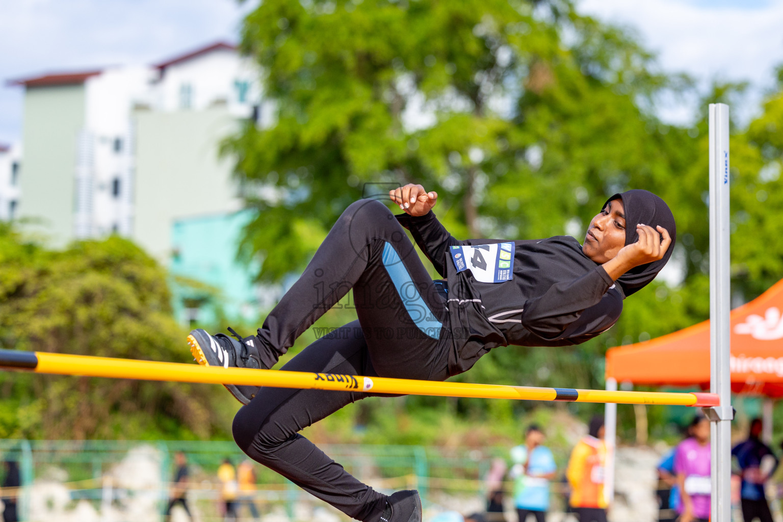 Day 2 of MWSC Interschool Athletics Championships 2024 held in Hulhumale Running Track, Hulhumale, Maldives on Sunday, 10th November 2024. 
Photos by: Hassan Simah / Images.mv