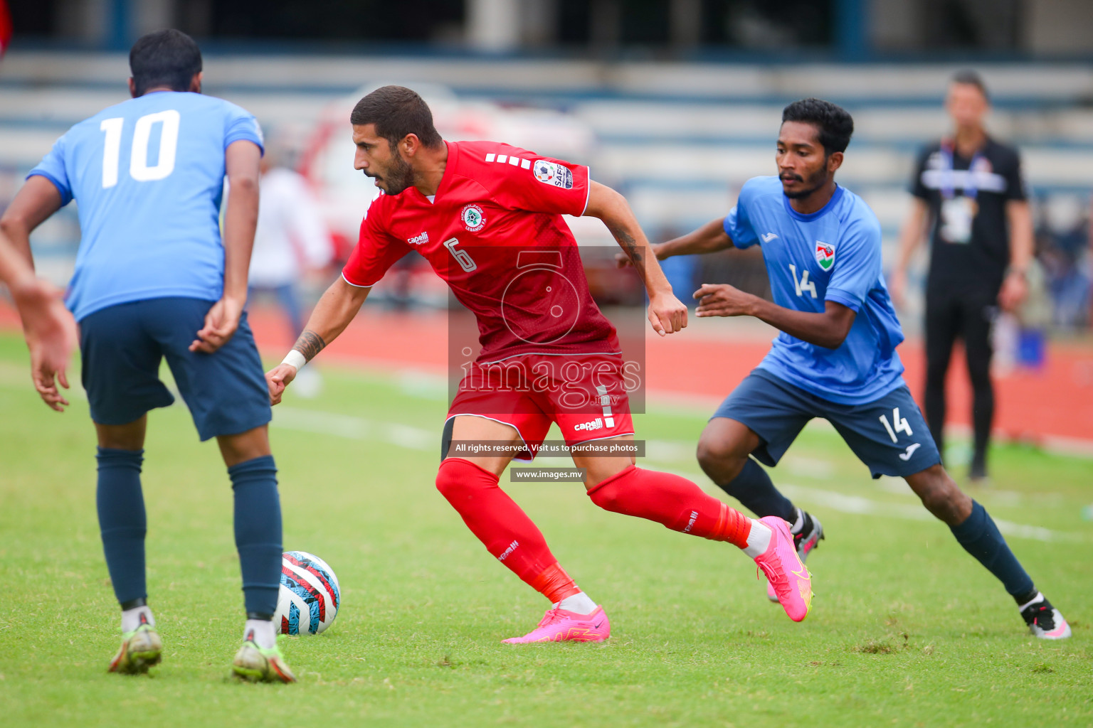 Lebanon vs Maldives in SAFF Championship 2023 held in Sree Kanteerava Stadium, Bengaluru, India, on Tuesday, 28th June 2023. Photos: Nausham Waheed, Hassan Simah / images.mv