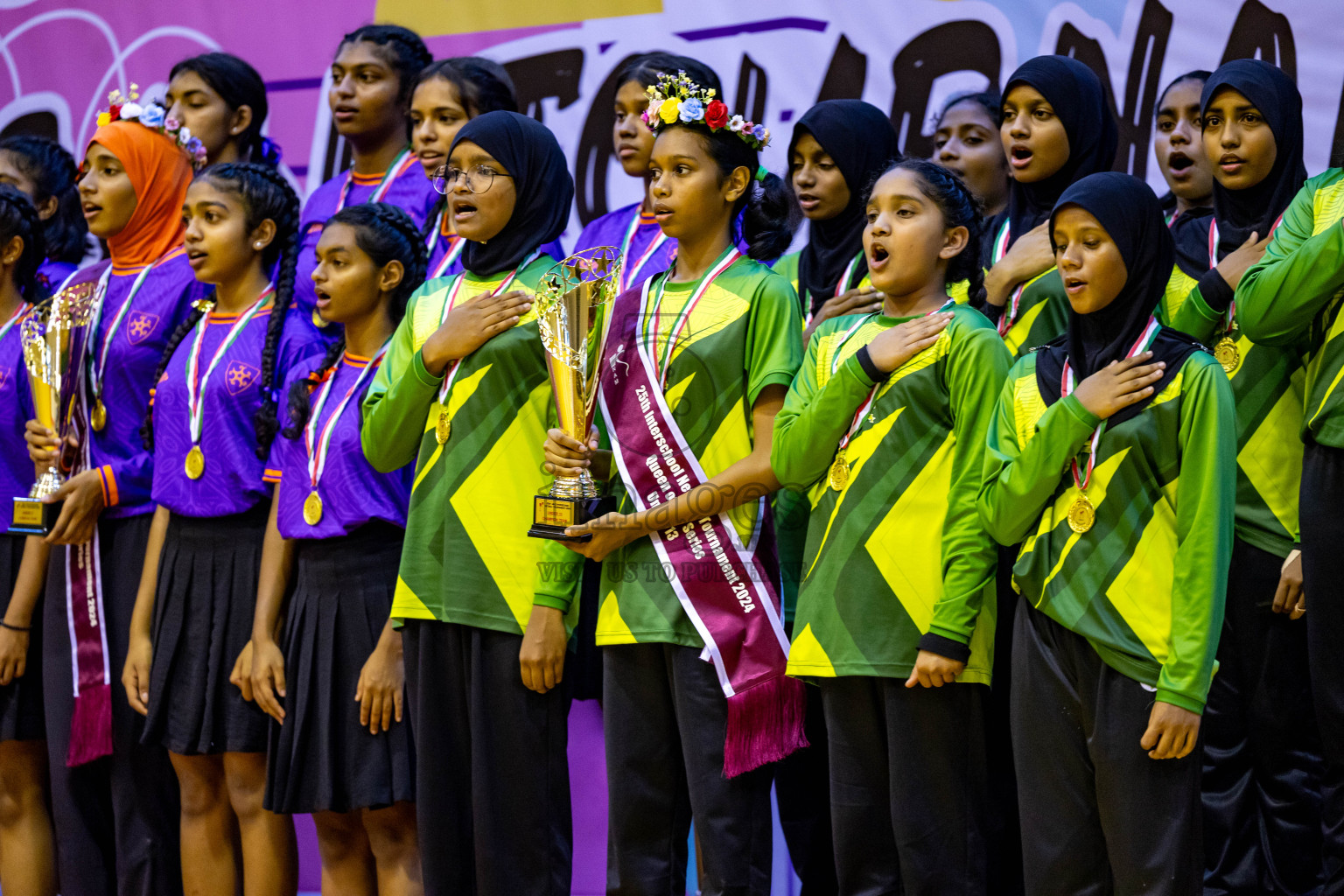 Closing Ceremony of Inter-school Netball Tournament held in Social Center at Male', Maldives on Monday, 26th August 2024. Photos: Hassan Simah / images.mv