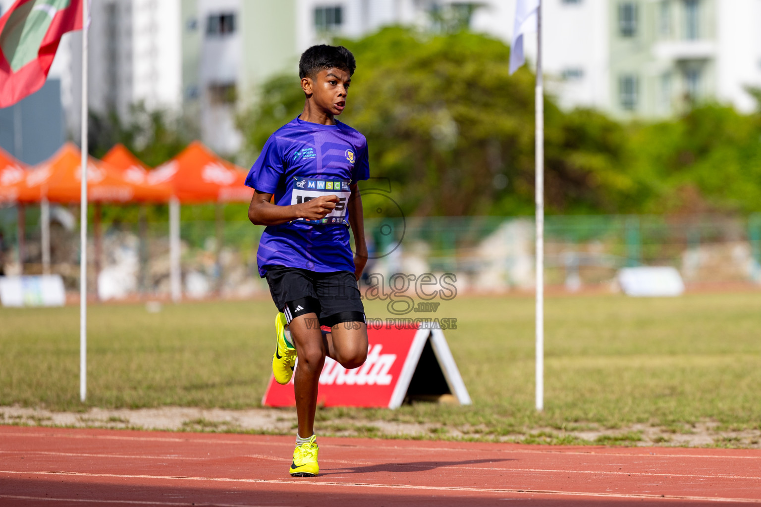 Day 2 of MWSC Interschool Athletics Championships 2024 held in Hulhumale Running Track, Hulhumale, Maldives on Sunday, 10th November 2024. 
Photos by: Hassan Simah / Images.mv