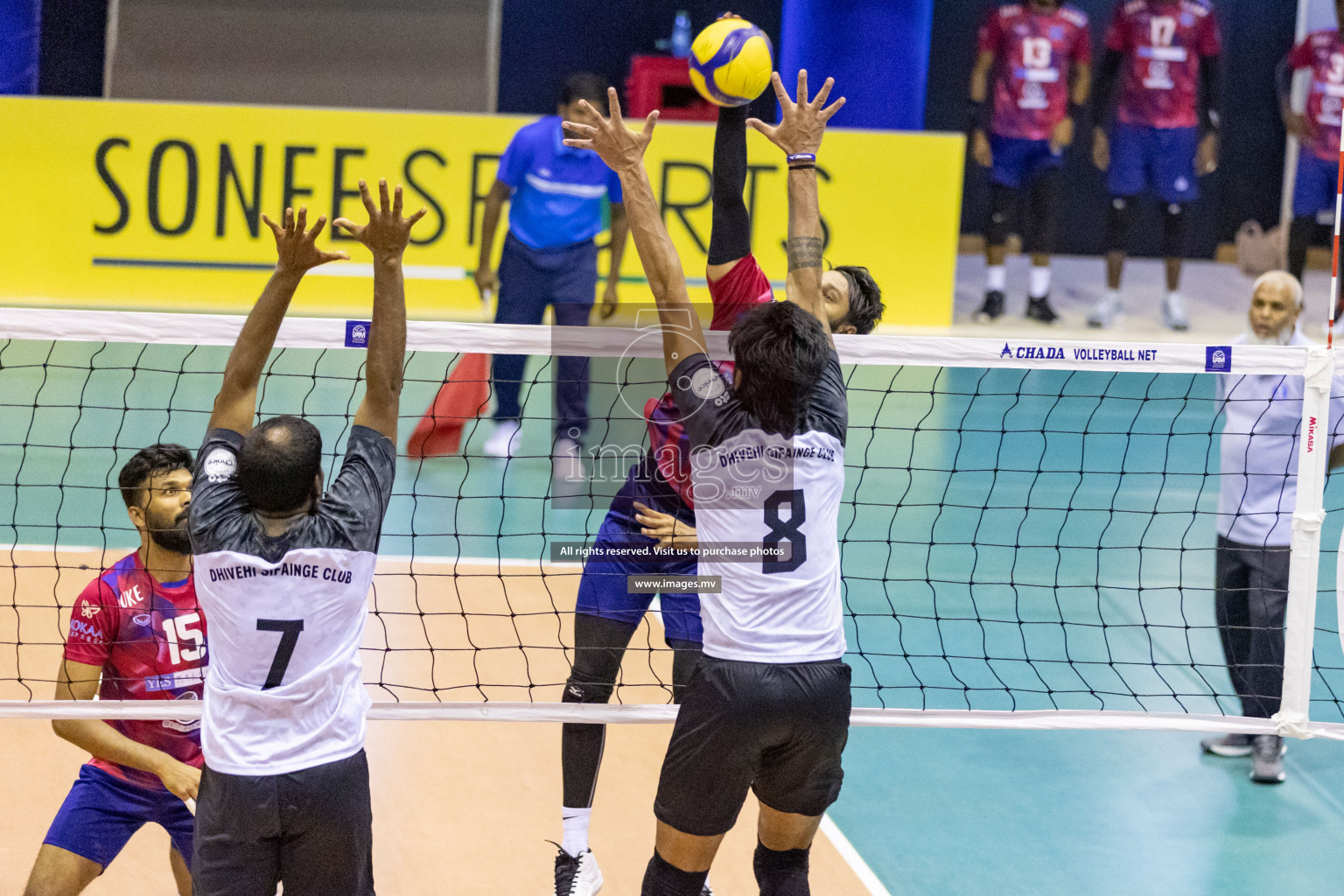 Sports Club City vs Dhivehi Sifainge Club in the Finals of National Volleyball Tournament 2022 on Thursday, 07th July 2022, held in Social Center, Male', Maldives