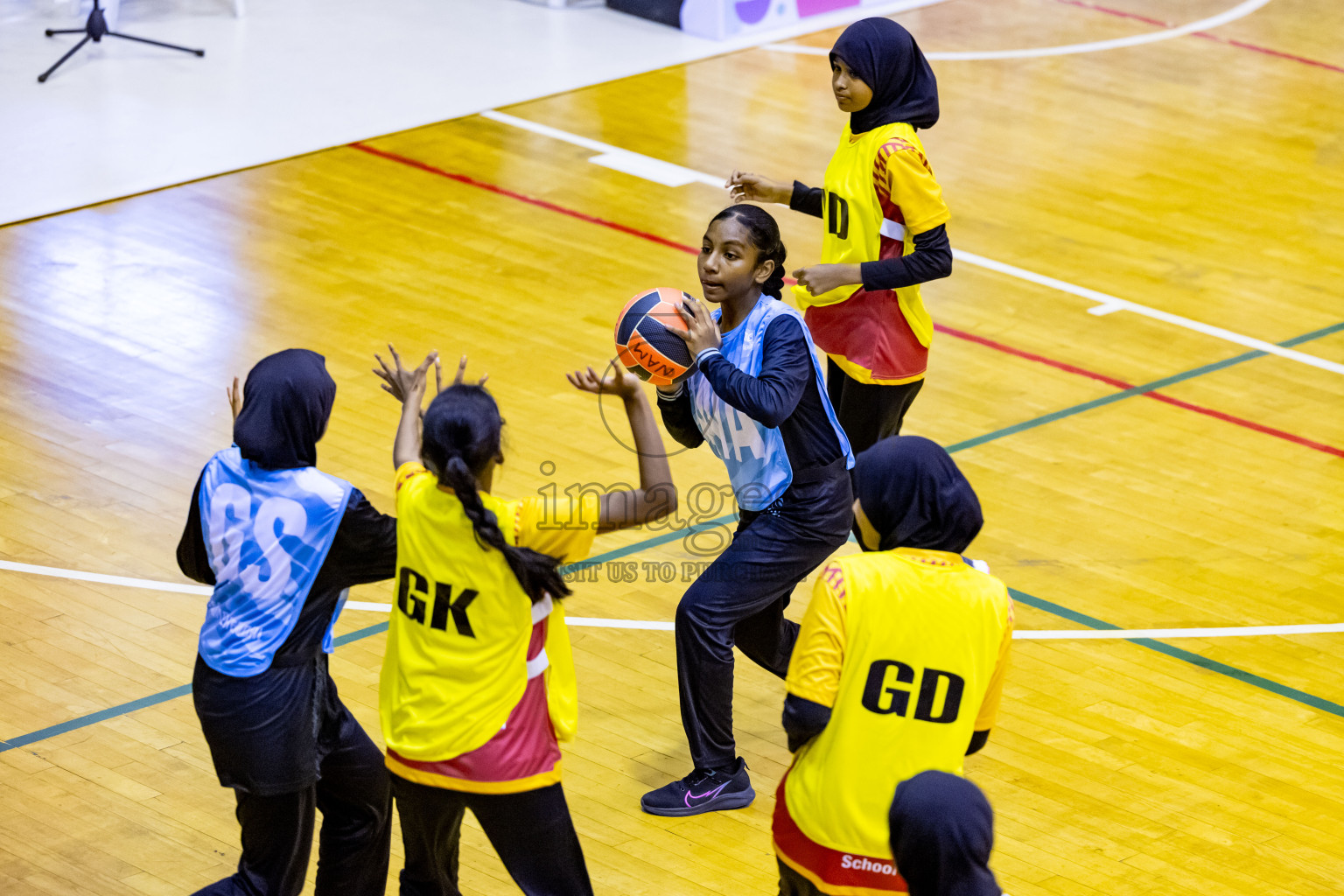 Day 1 of 25th Milo Inter-School Netball Tournament was held in Social Center at Male', Maldives on Thursday, 8th August 2024. Photos: Nausham Waheed / images.mv