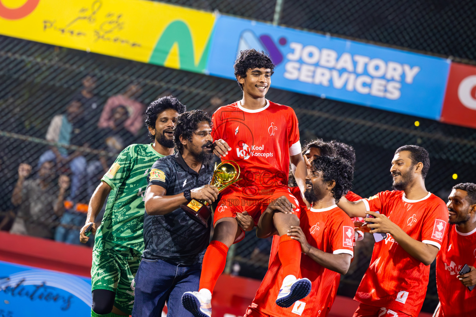 F Dhanraboodhoo vs F Magoodhoo in Faafu Atoll Finals in Day 25 of Golden Futsal Challenge 2025 was held on Wednesday , 28th January 2025, in Hulhumale', Maldives. Photos: Ismail Thoriq / images.mv