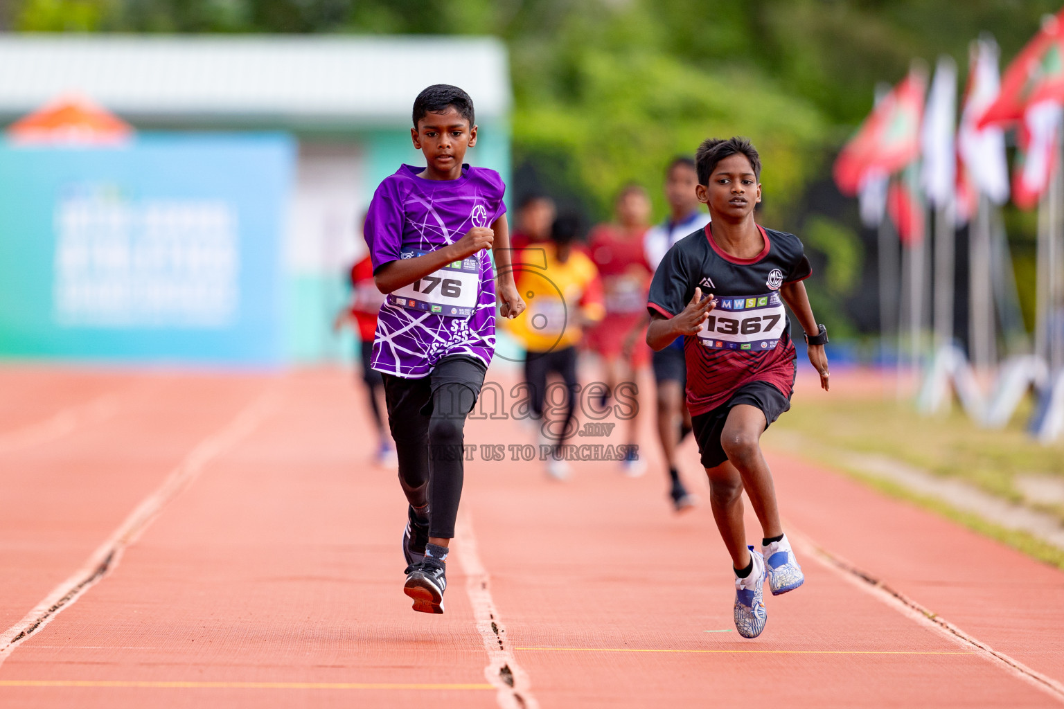 Day 3 of MWSC Interschool Athletics Championships 2024 held in Hulhumale Running Track, Hulhumale, Maldives on Monday, 11th November 2024. 
Photos by: Hassan Simah / Images.mv