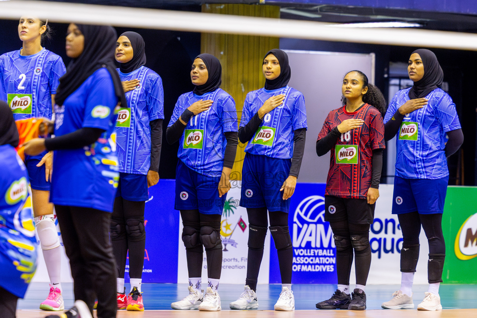 Police Club vs Club Wamco in the Final of Women's Division of National Volleyball Championship 2025 held in Male', Maldives on Sunday, 4th May 2025 at Social Center Indoor Hall Photos By: Nausham Waheed / images.mv