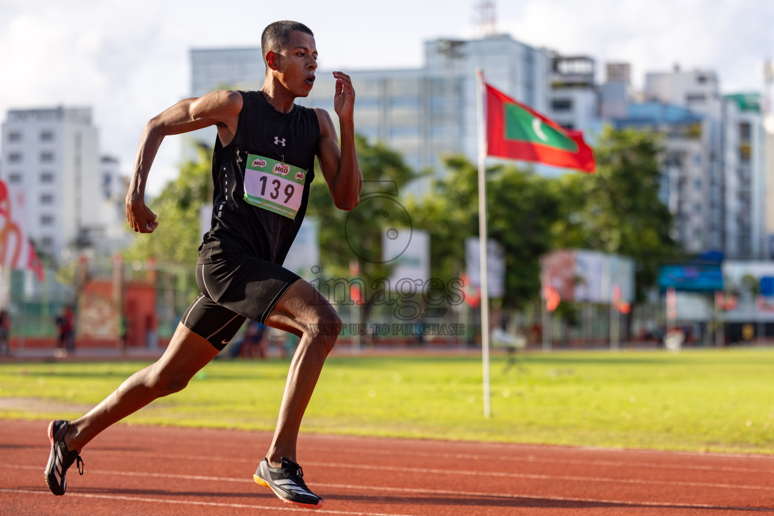 Day 3 of 33rd National Athletics Championship was held in Ekuveni Track at Male', Maldives on Saturday, 7th September 2024. Photos: Hassan Simah / images.mv