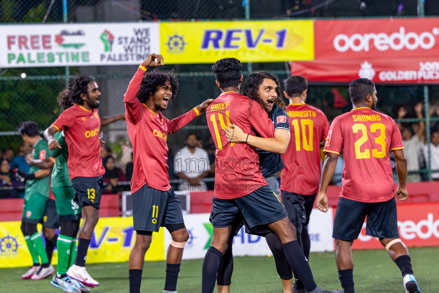 Dh Kudahuvadhoo vs F Bilehdhoo in Zone 5 Final on Day 38 of Golden Futsal Challenge 2024 which was held on Friday, 23rd February 2024, in Hulhumale', Maldives Photos: Ismail Thoriq / images.mv