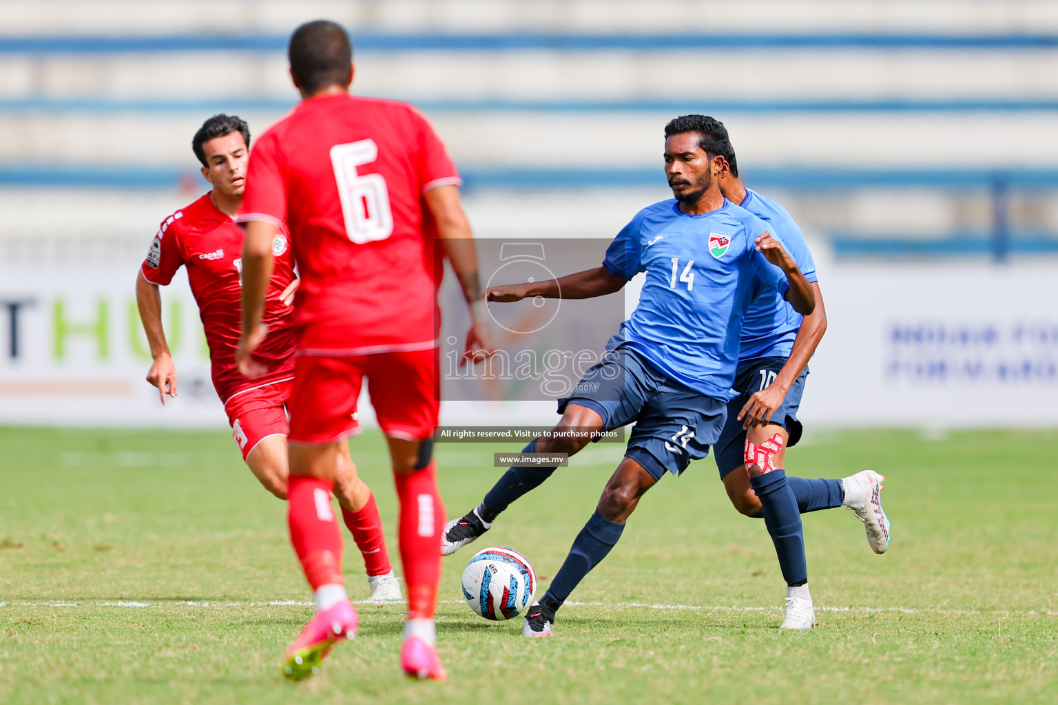 Lebanon vs Maldives in SAFF Championship 2023 held in Sree Kanteerava Stadium, Bengaluru, India, on Tuesday, 28th June 2023. Photos: Nausham Waheed, Hassan Simah / images.mv