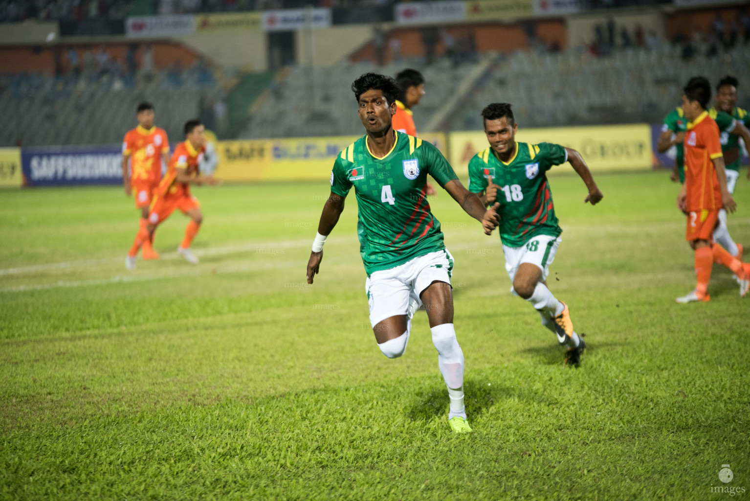 Bhutan vs Bangladesh in SAFF Suzuki Cup 2018 in Dhaka, Bangladesh, Monday, September 04, 2018. (Images.mv Photo/Ismail Thoriq).