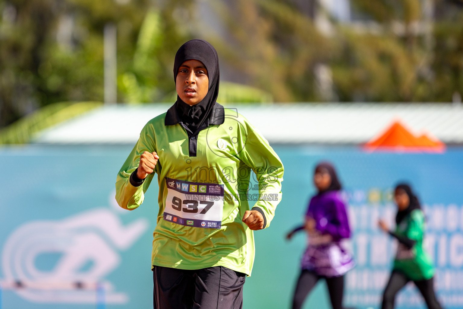 Day 2 of MWSC Interschool Athletics Championships 2024 held in Hulhumale Running Track, Hulhumale, Maldives on Sunday, 10th November 2024. 
Photos by:  Hassan Simah / Images.mv