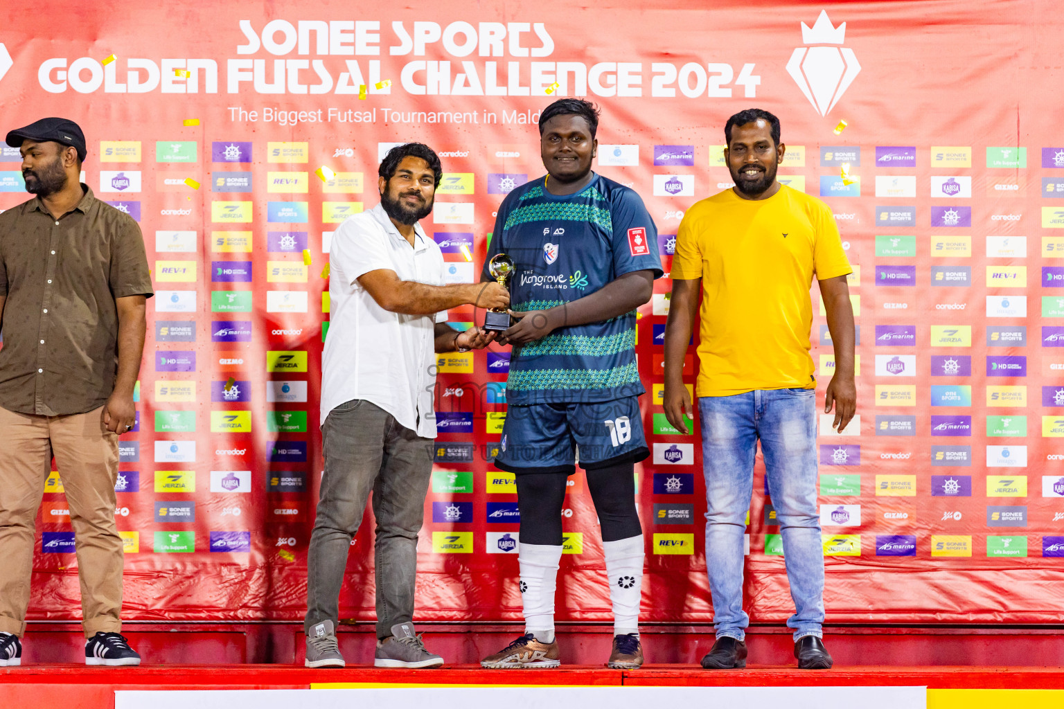 N Maafaru vs N Kendhikulhudhoo in Day 23 of Golden Futsal Challenge 2024 was held on Tuesday , 6th February 2024 in Hulhumale', Maldives Photos: Nausham Waheed / images.mv