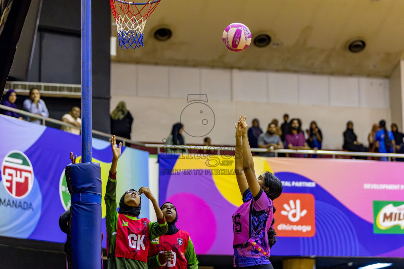 N Sports Acamdemy B vs Fiontti A Team in Day 3 of 3rd Netball Junior Championship, held at Social Center on Tuesday, 21st January 2025 . 
Photos: Hassan Simah / images.mv