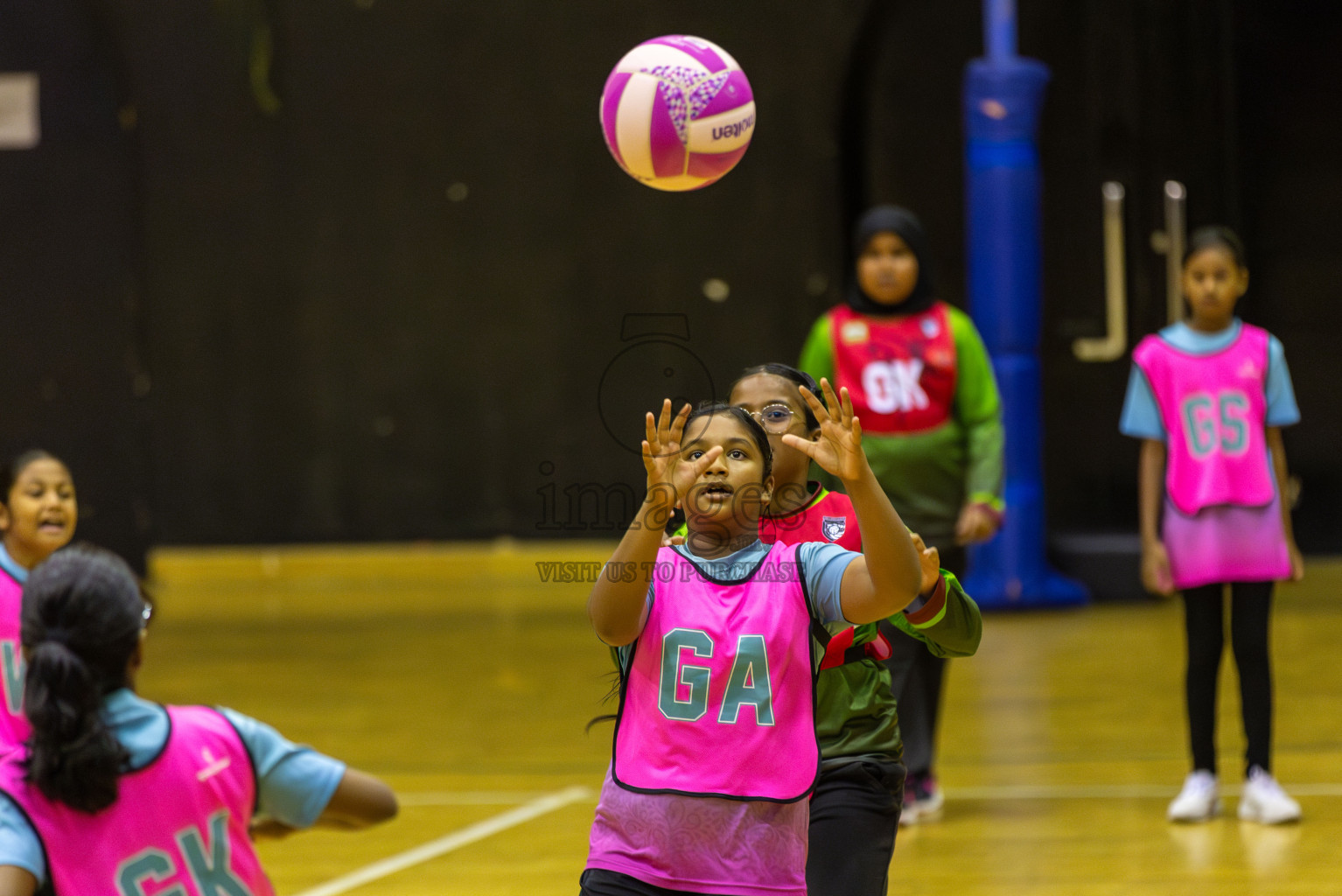 Fionti SC vs Netgen A in Day 6  of 3rd Netball Junior Championship, held at Social Center on Friday 24th January 2025 . Photos: Shuu Abdul Sattar / images.mv
