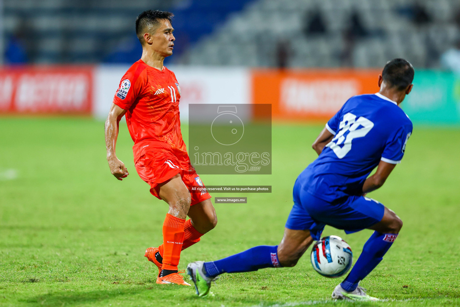 Nepal vs India in SAFF Championship 2023 held in Sree Kanteerava Stadium, Bengaluru, India, on Saturday, 24th June 2023. Photos: Nausham Waheed / images.mv