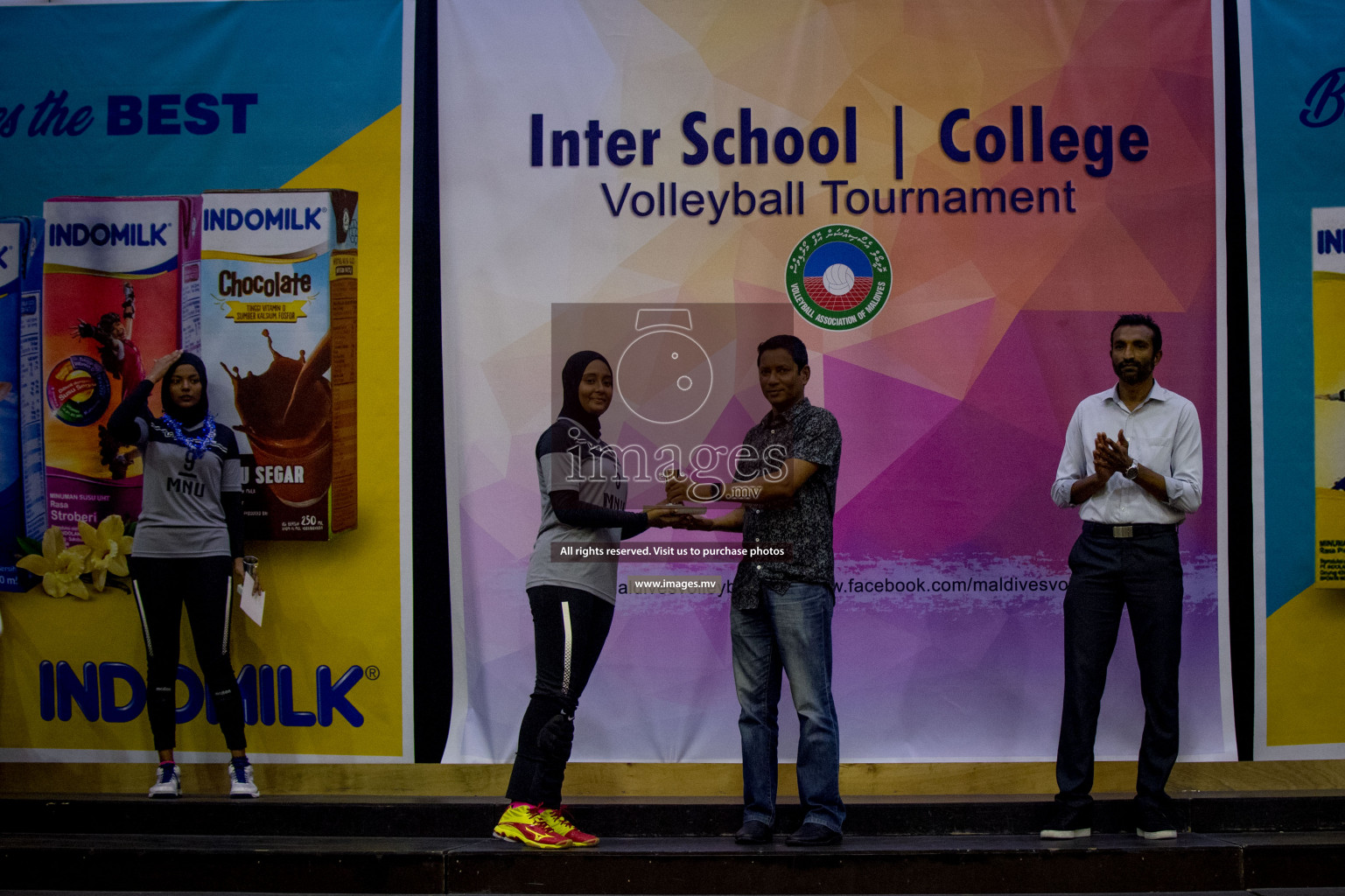 Maldives National University and Cyryx Colllege in the final of Inter College Volleyball Tournament 2019 (Girls division) in Male, Maldives on Saturday, 30th March 2019 Photos: Ismail Thoriq / images.mv