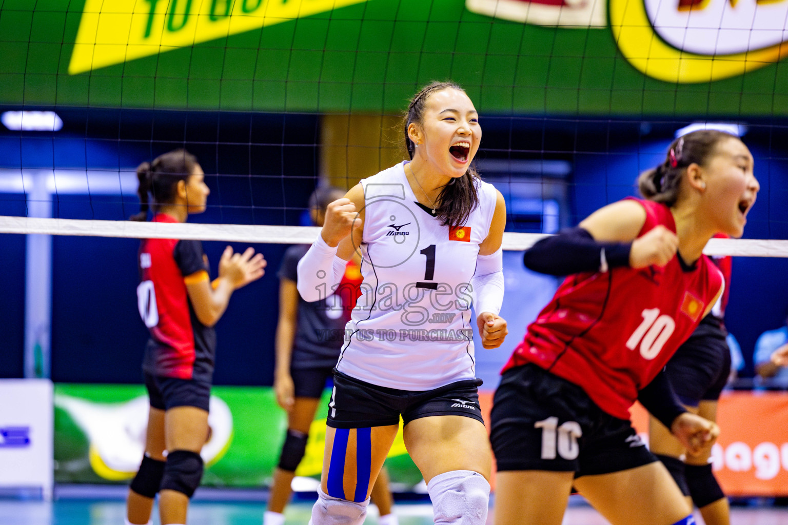 Kyrgyzstan vs Sri Lanka in Final of CAVA U20 Woman's Volleyball Championship 2024 was held in Social Center, Male', Maldives on 23rd July 2024. Photos: Nausham Waheed / images.mv