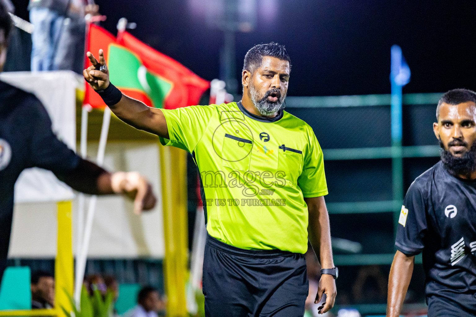 Dee Cee Jay SC vs Much Black in Semi Final of Laamehi Dhiggaru Ekuveri Futsal Challenge 2024 was held on Monday, 29th July 2024, at Dhiggaru Futsal Ground, Dhiggaru, Maldives Photos: Nausham Waheed / images.mv