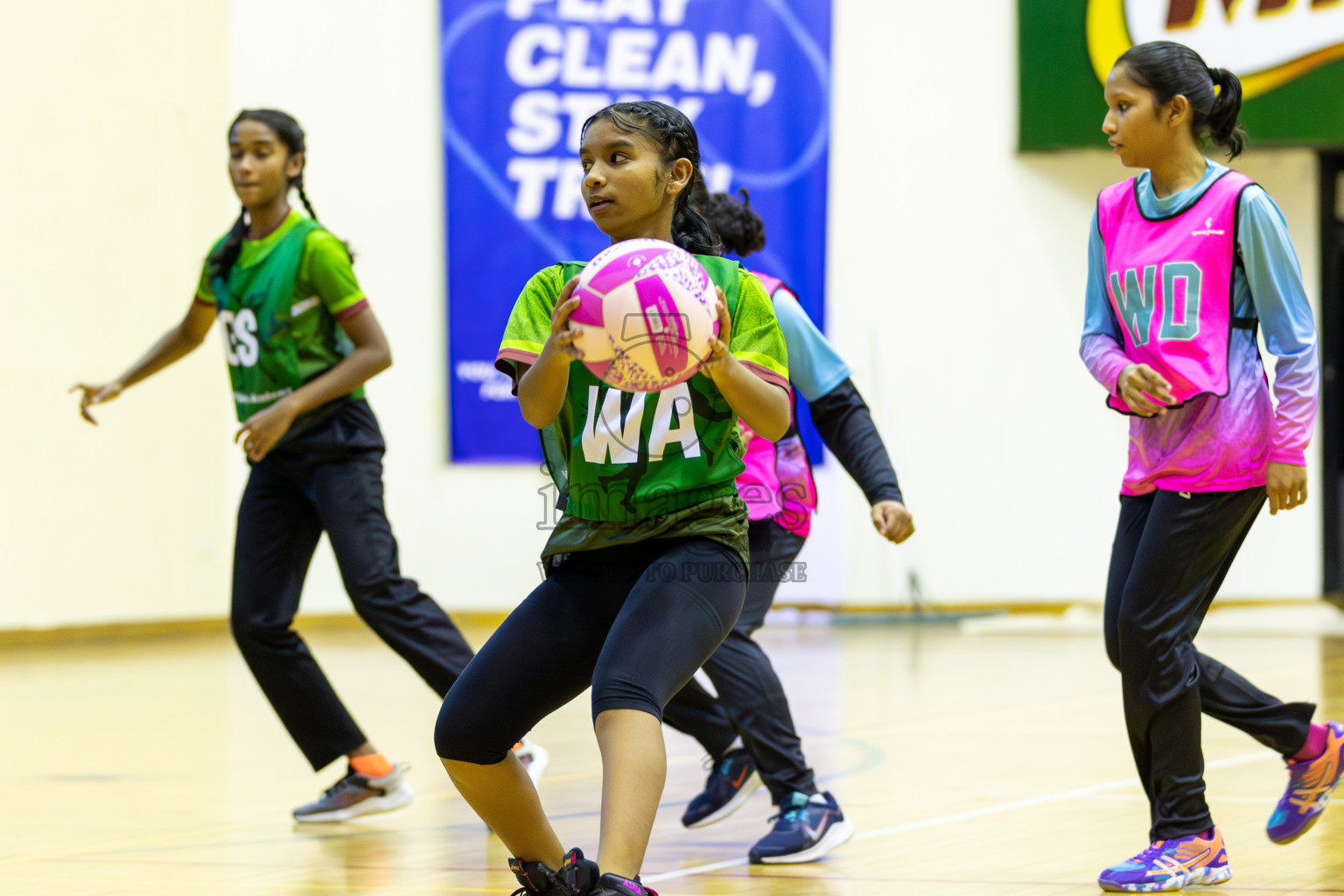 Young netter A vd Fionti sports academy in Day 3 of 3rd Netball Junior Championship, held at Social Center on Wednesday 22nd January 2025 . Photos: Shuu Abdul Sattar / images.mv