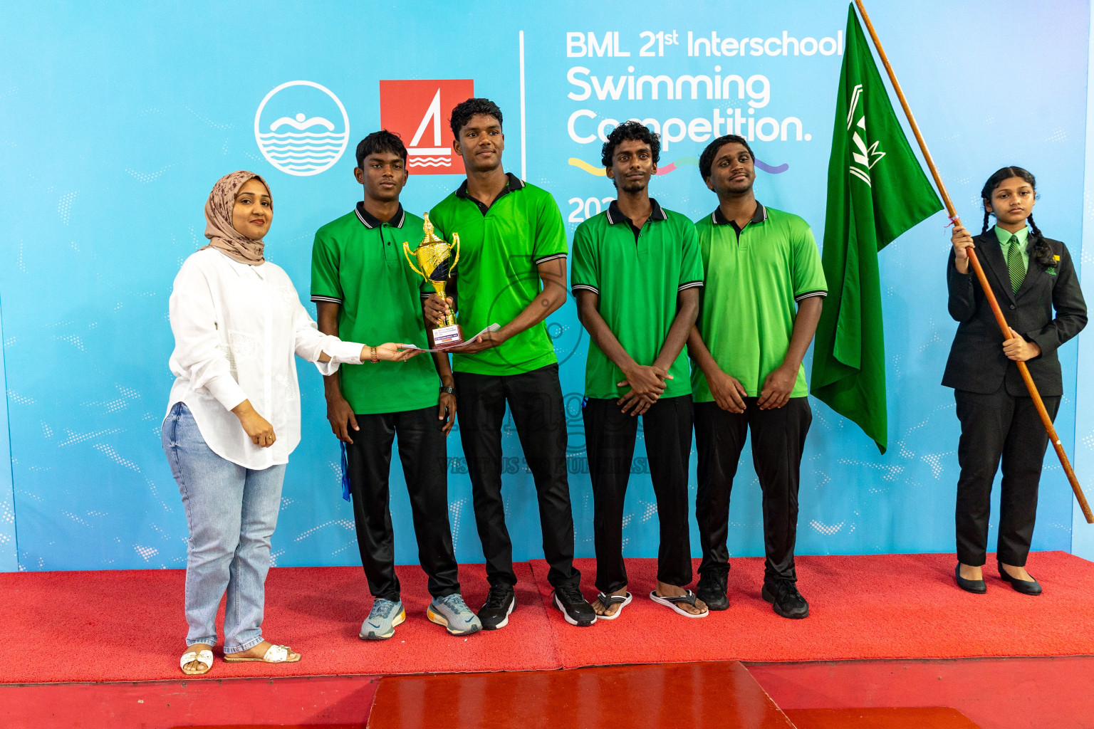 Closing Ceremony of BML 21st Interschool Swimming Competition 2025 .was held in Hulhumale' Swimming Pool, Hulhumale', Maldives on Saturday, 18th October 2025. 
Photos: Hassan Simah / images.mv