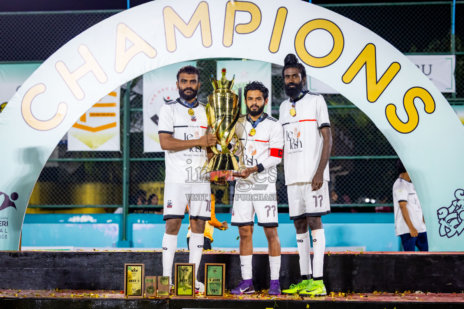 Ifhaams vs Dee Cee Jay SC in Final of Laamehi Dhiggaru Ekuveri Futsal Challenge 2025 was held on Tuesday, 29th July 2025, at Dhiggaru Futsal Ground, Dhiggaru, Maldives Photos: Nausham Waheed  / images.mv