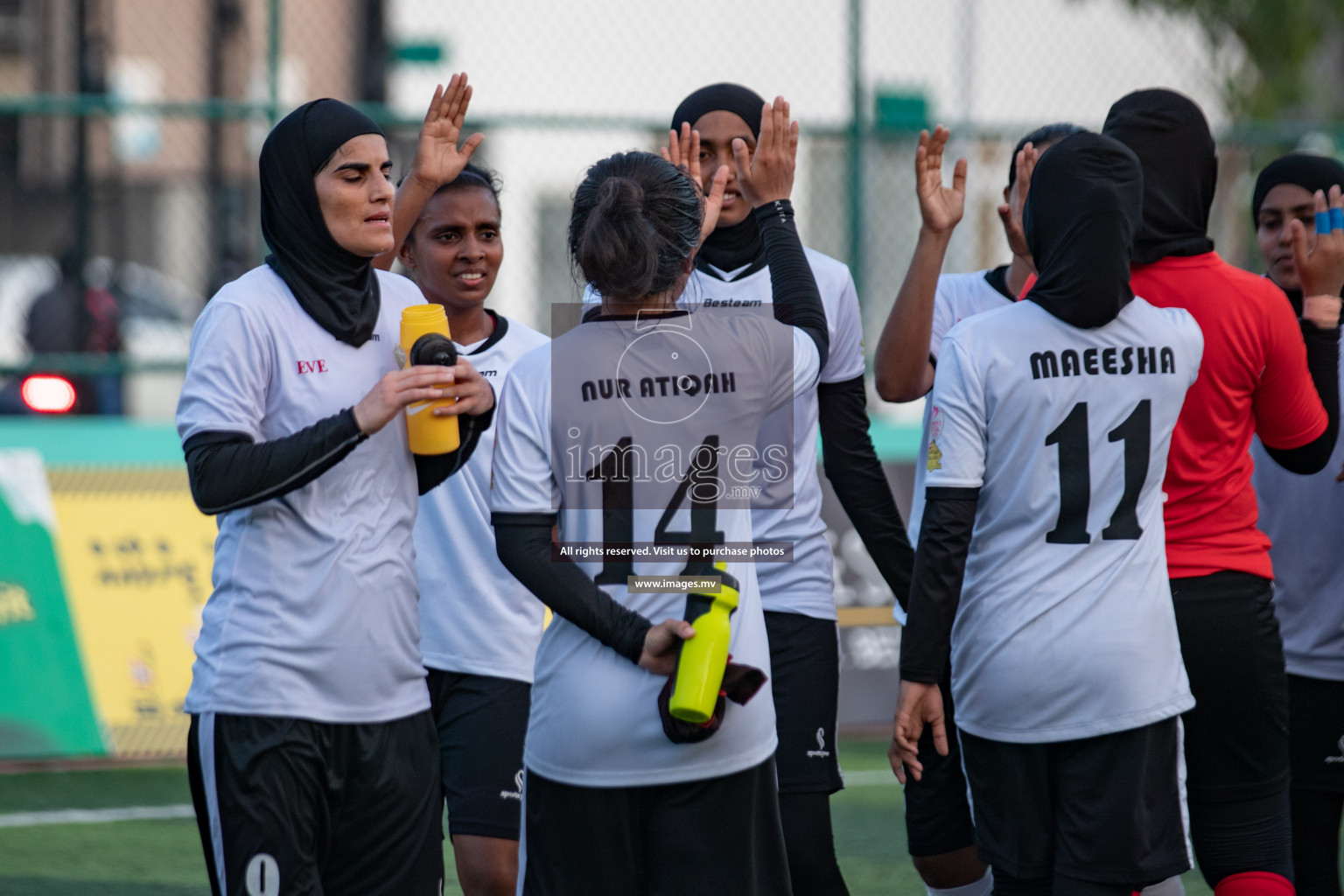 Maldives Ports Limited vs Dhivehi Sifainge Club in the semi finals of 18/30 Women's Futsal Fiesta 2019 on 27th April 2019, held in Hulhumale Photos: Hassan Simah / images.mv