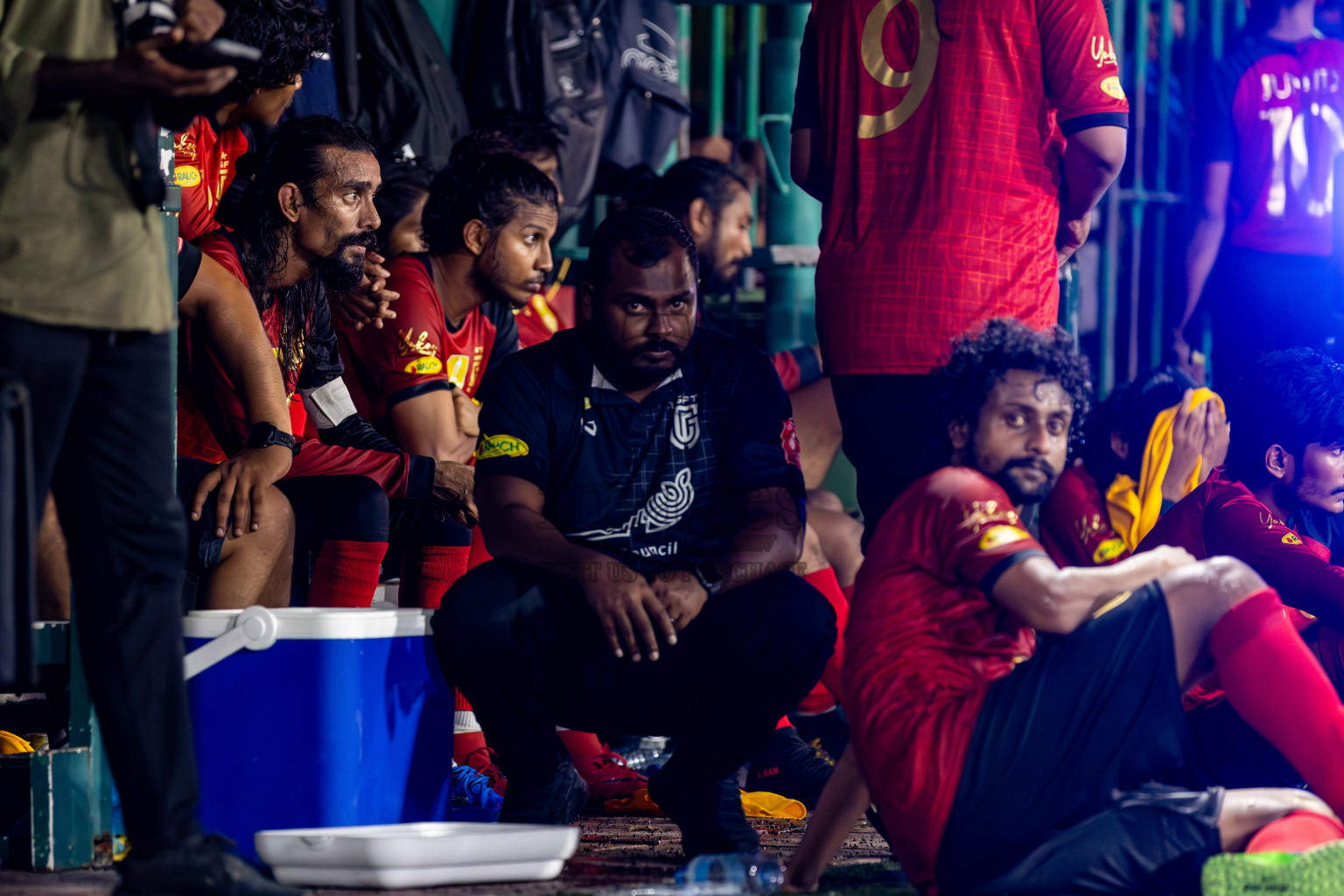 L. Gan VS B. Eydhafushi in the Finals of Golden Futsal Challenge 2024 which was held on Thursday, 7th March 2024, in Hulhumale', Maldives. 
Photos: Hassan Simah / images.mv