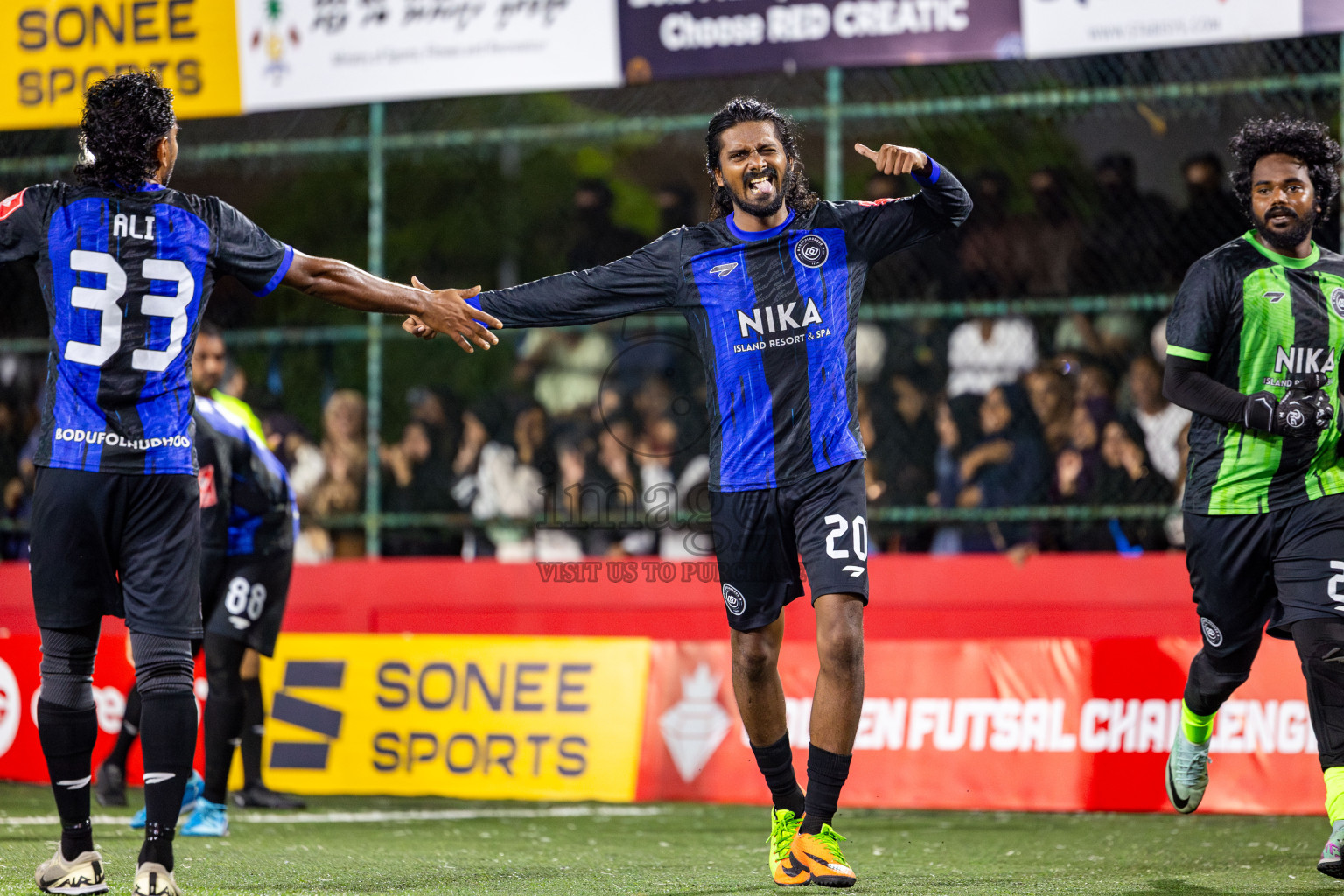 AA Bodufolhudhoo vs AA Thoddoo in Day 15 of Golden Futsal Challenge 2025 was held on Sunday, 19th January 2025, in Hulhumale', Maldives. Photos: Nausham Waheed / images.mv