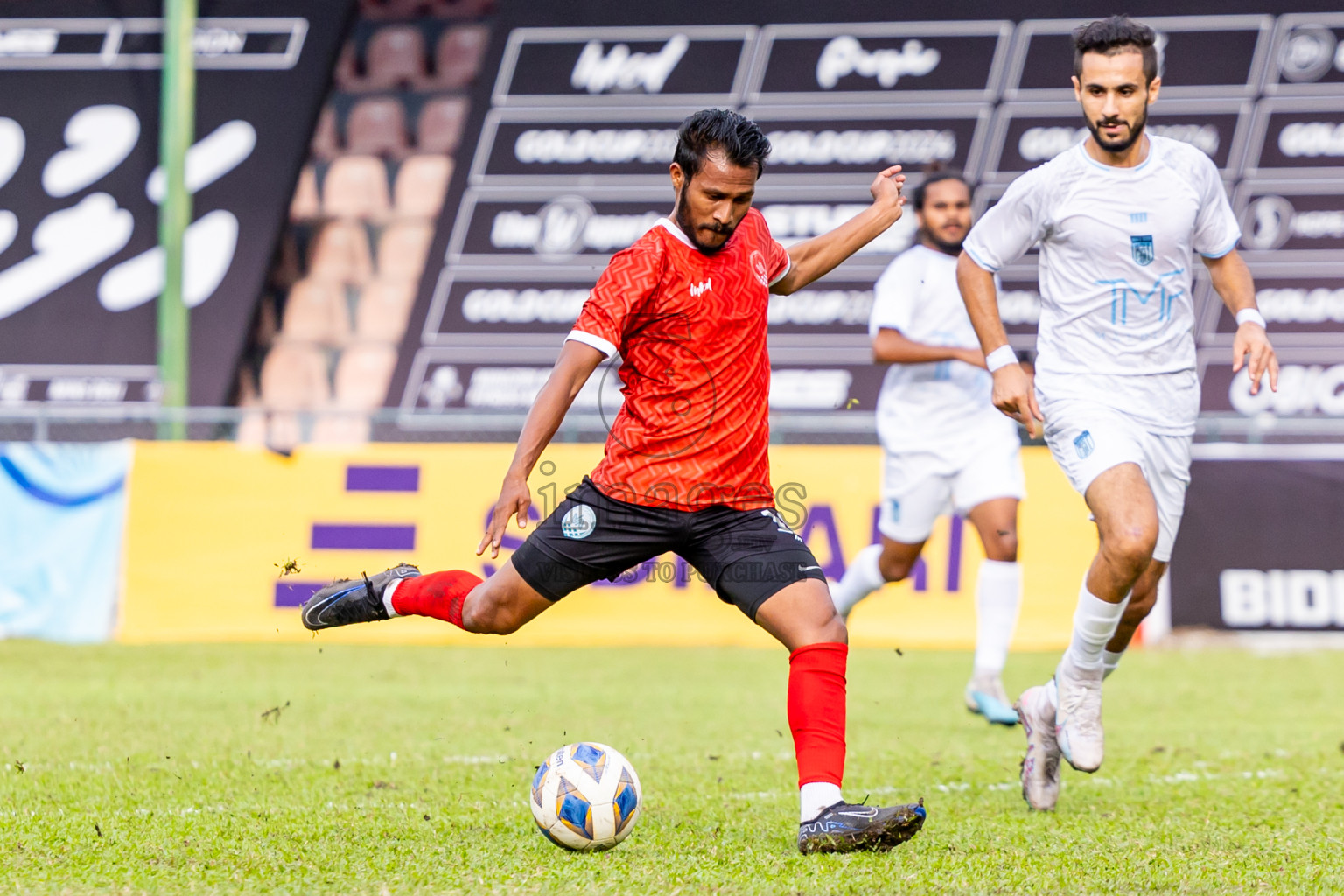 Eydhafushi vs Male' in Semi Finals of Gold Cup 2024 held at National Football Stadium on Saturday, 21st December 2024. Photos: Nausham Waheed / Images.mv