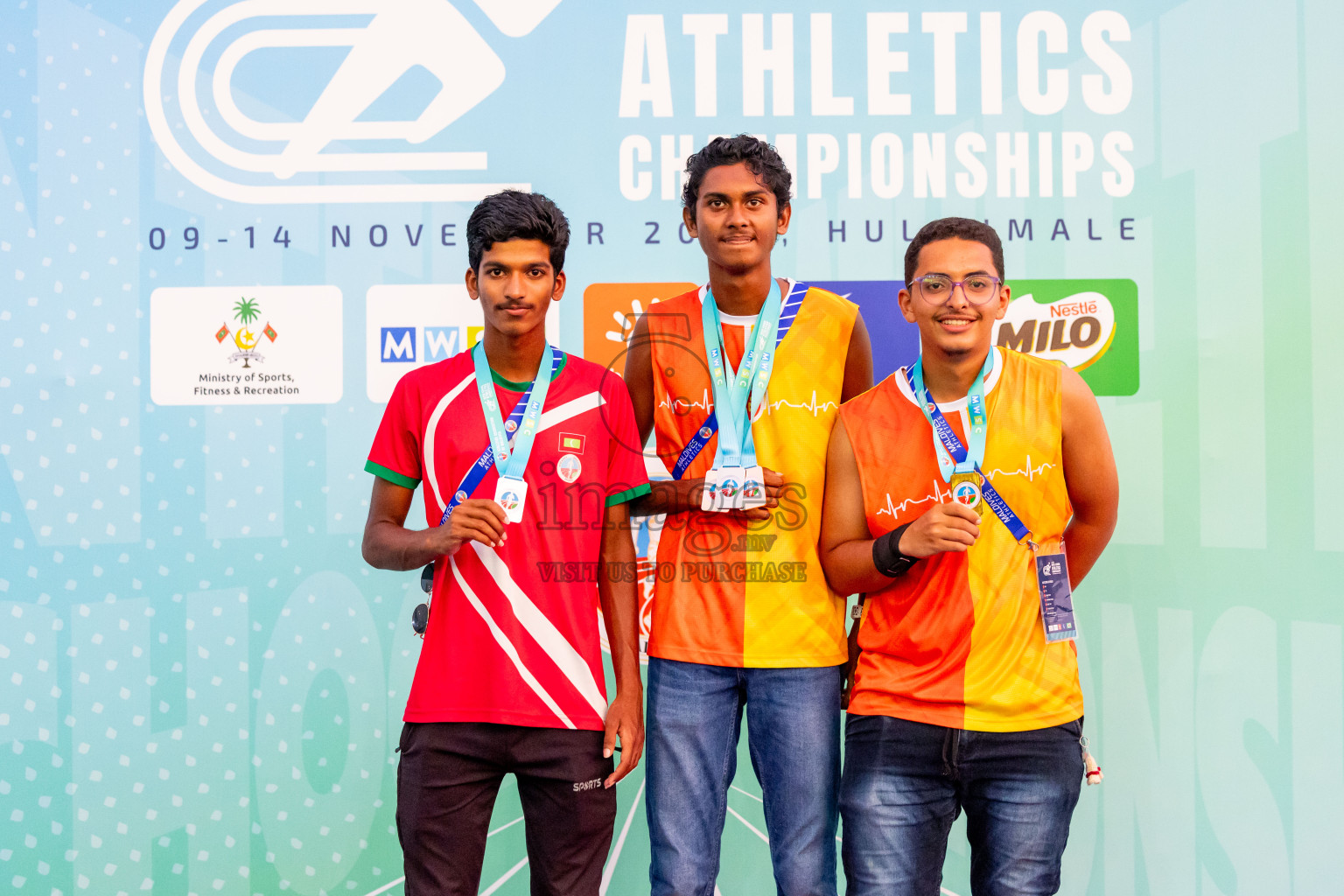 Day 6 of MWSC Interschool Athletics Championships 2024 held in Hulhumale Running Track, Hulhumale, Maldives on Thursday, 14th November 2024. Photos by: Nausham Waheed / Images.mv