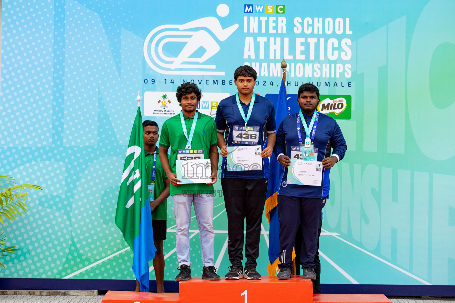 Day 2 of MWSC Interschool Athletics Championships 2024 held in Hulhumale Running Track, Hulhumale, Maldives on Sunday, 10th November 2024. 
Photos by: Hassan Simah / Images.mv