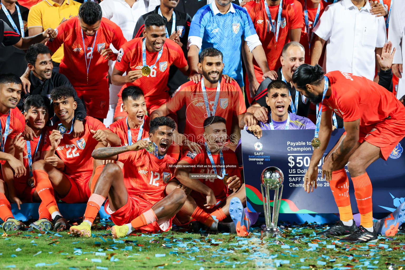 Kuwait vs India in the Final of SAFF Championship 2023 held in Sree Kanteerava Stadium, Bengaluru, India, on Tuesday, 4th July 2023. Photos: Nausham Waheed / images.mv