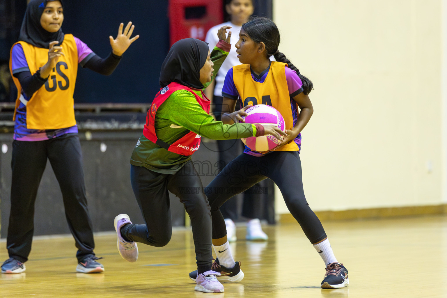 Fionti SA vs N sports in Day 3 of 3rd Netball Junior Championship, held at Social Center on Wednesday 22nd January 2025 . Photos: Shuu Abdul Sattar / images.mv