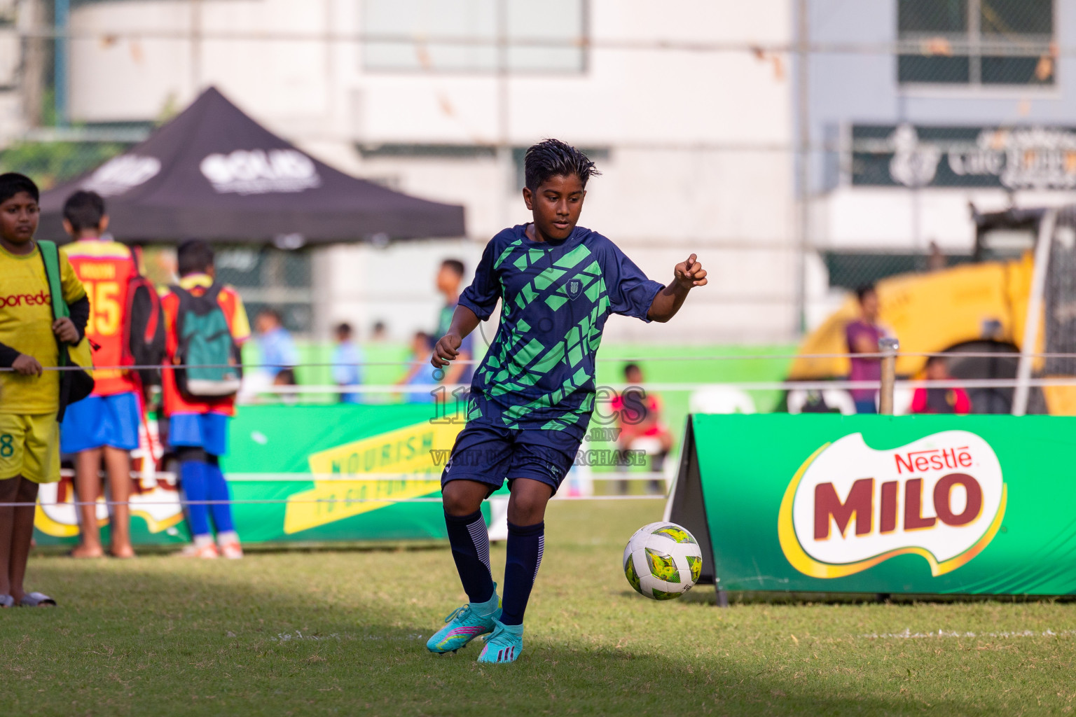 Day 1 of MILO Academy Championship 2024 - U12 was held at Henveiru Grounds in Male', Maldives on Thursday, 4th July 2024. 
Photos: Ismail Thoriq / images.mv