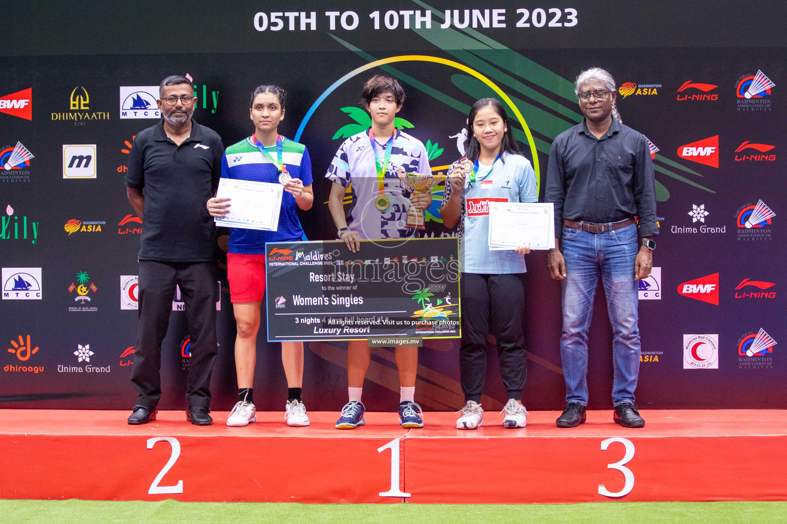 Finals of Li-Ning Maldives International Challenge 2023, was is held in Ekuveni Indoor Court, Male', Maldives on Saturday, 10th June 2023. Photos: Ismail Thoriq / images.mv