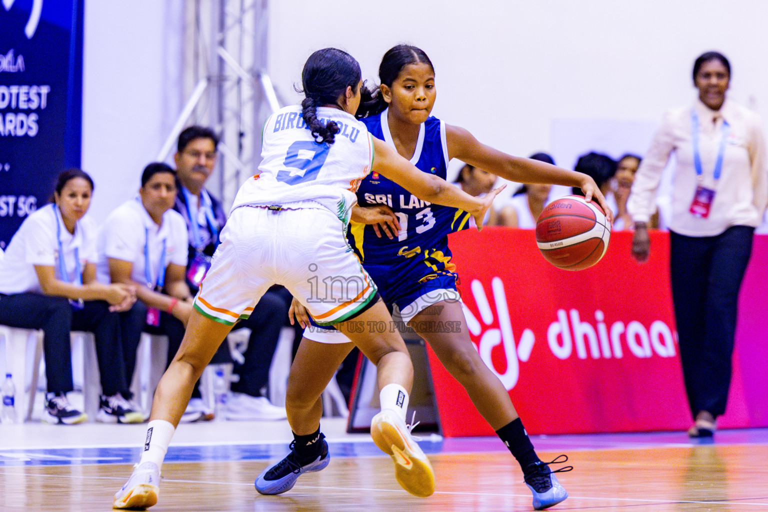 India vs SriLanka in Day 1 of Under 16 Woman's Asian Cup SABA Qualifiers 2025 was held in Social Center, Male', Maldives on 12th June 2025. Photos: Nausham Waheed / images.mv