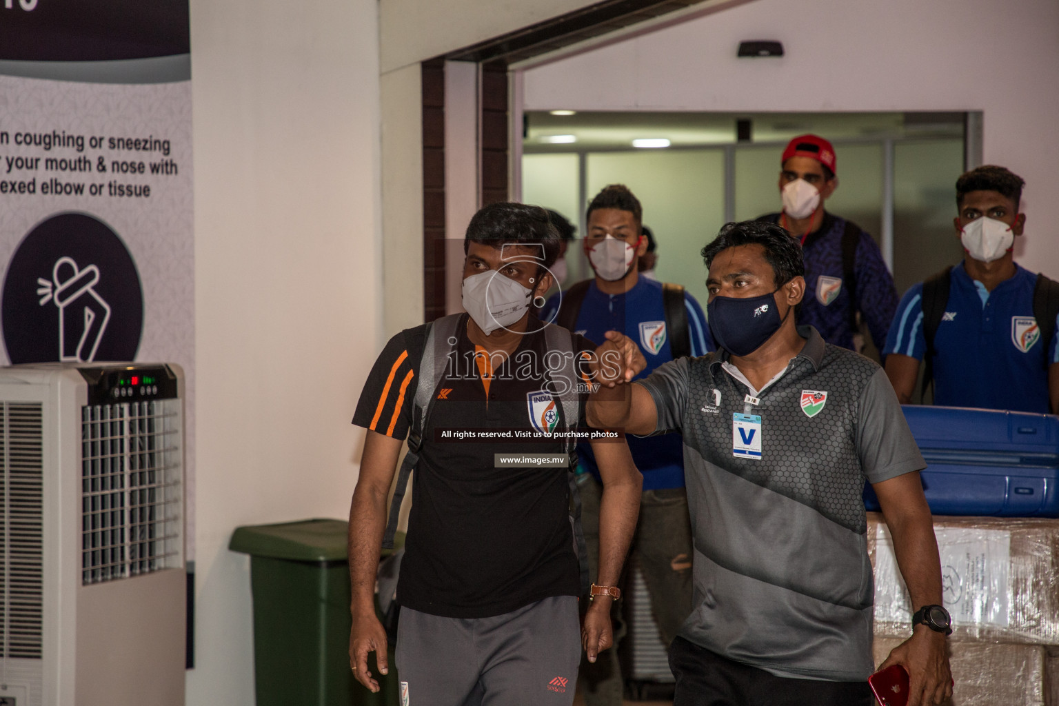 Arrival of Indian Football Team in Velana International Airport, Male' Maldives for SAFF Championship 2021 on 28 September 2021