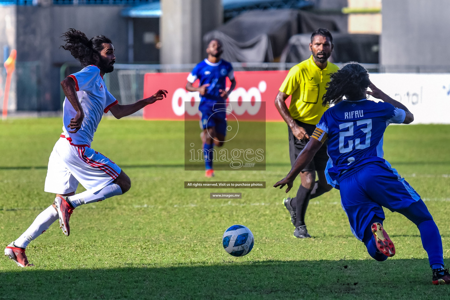 Buru Sports Club vs New Radiant Sports Club in the 2nd Division 2022 on 14th Aug 2022, held in National Football Stadium, Male', Maldives Photos: Nausham Waheed / Images.mv