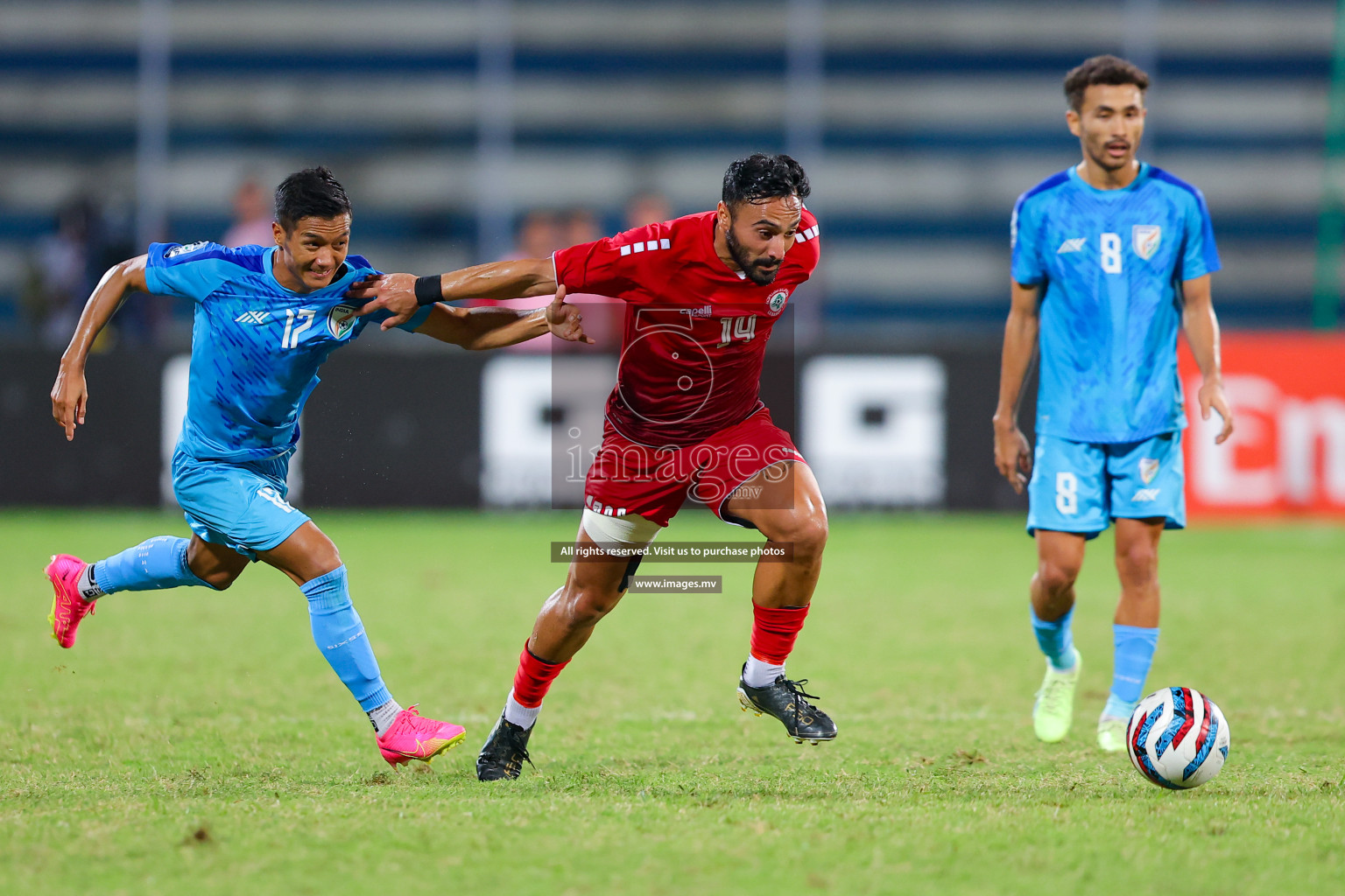 Lebanon vs India in the Semi-final of SAFF Championship 2023 held in Sree Kanteerava Stadium, Bengaluru, India, on Saturday, 1st July 2023. Photos: Nausham Waheed, Hassan Simah / images.mv