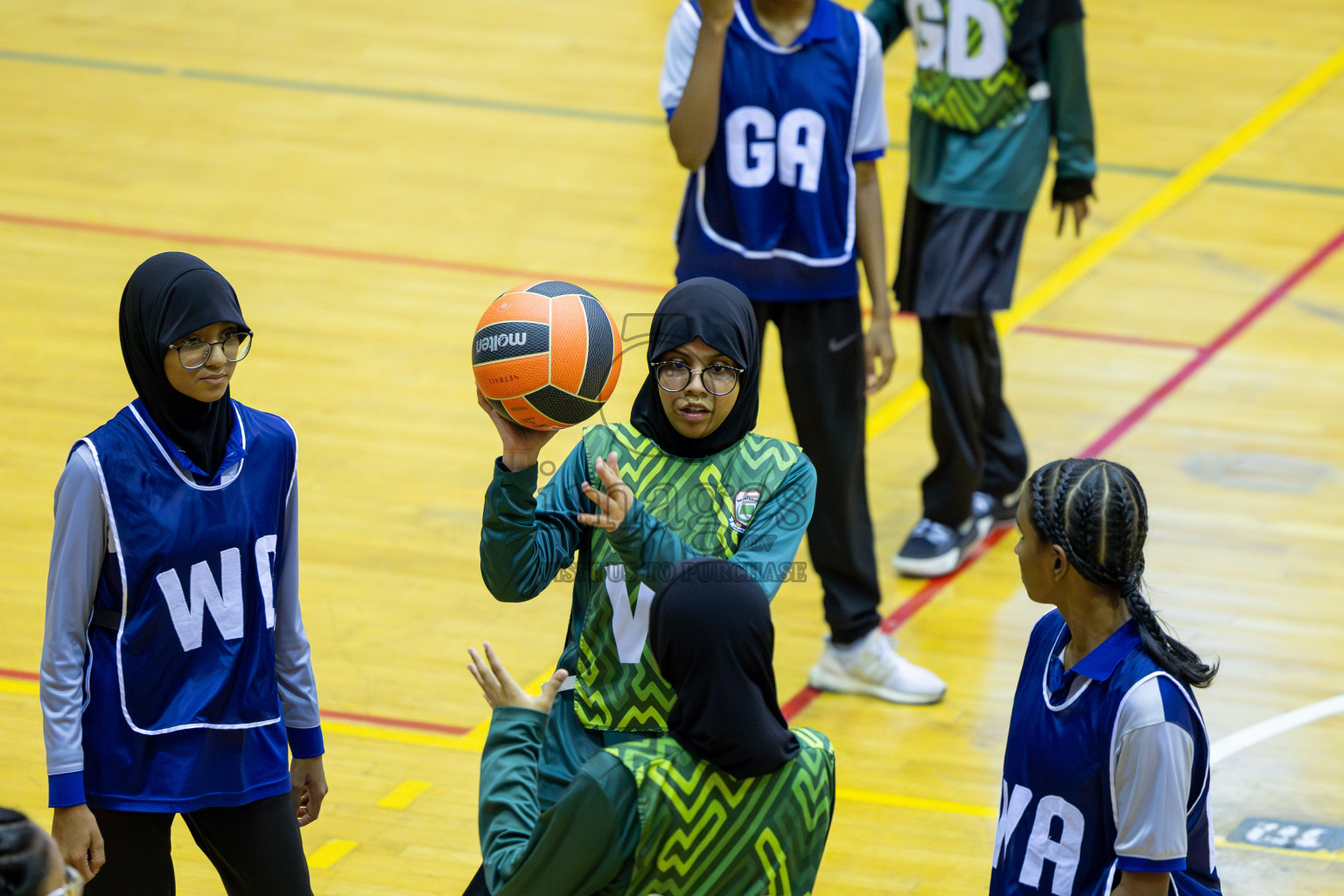 Day 13 of 25th Inter-School Netball Tournament was held in Social Center at Male', Maldives on Saturday, 24th August 2024. Photos: Mohamed Mahfooz Moosa / images.mv