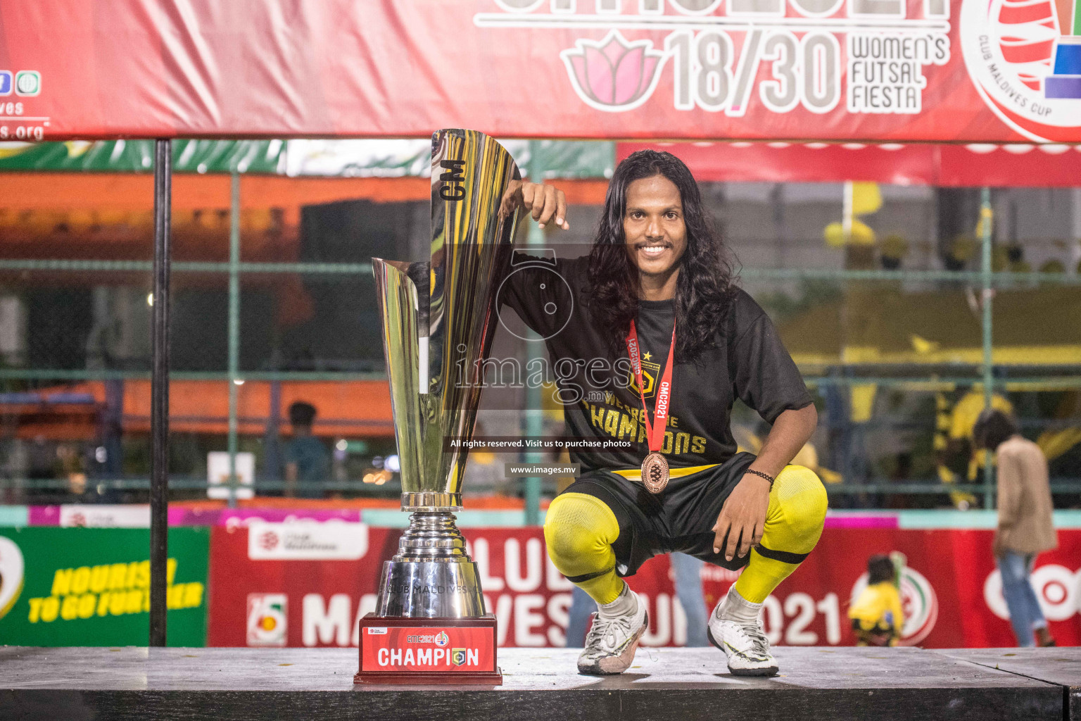 RRC Vs FSM in the Semi Finals of Club Maldives 2021 held in Hulhumale, Maldives on 19 December 2021. Photos: Nausham Waheed / images.mv