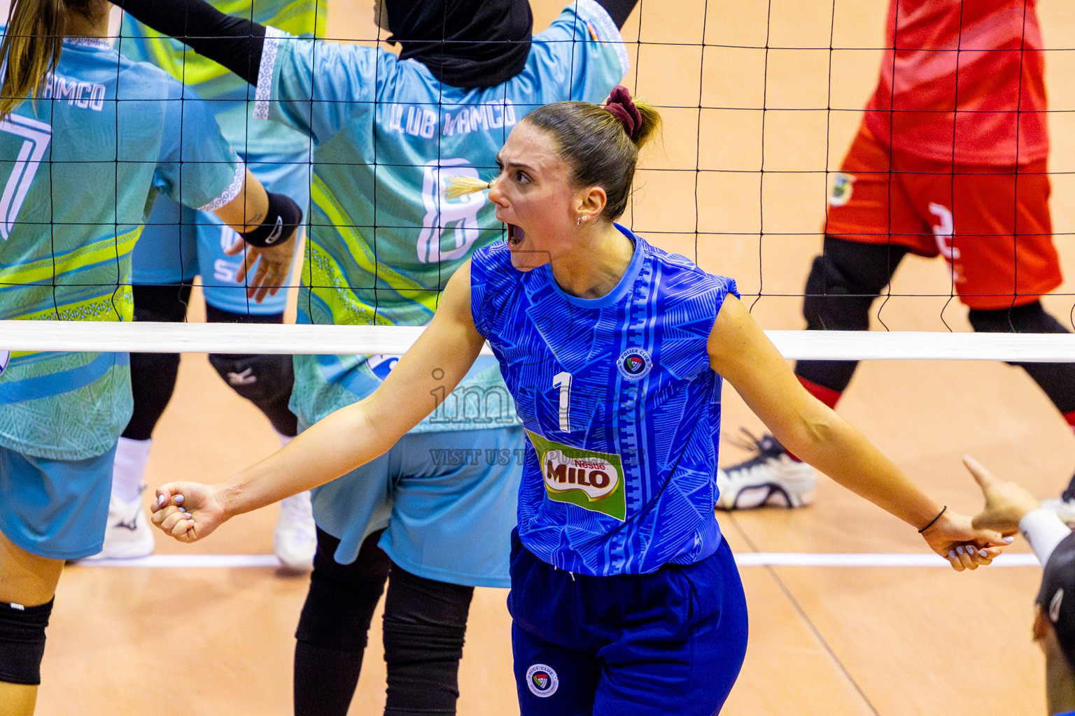 Police Club vs Club Wamco in the Final of Women's Division of National Volleyball Championship 2025 held in Male', Maldives on Sunday, 4th May 2025 at Social Center Indoor Hall Photos By: Nausham Waheed / images.mv