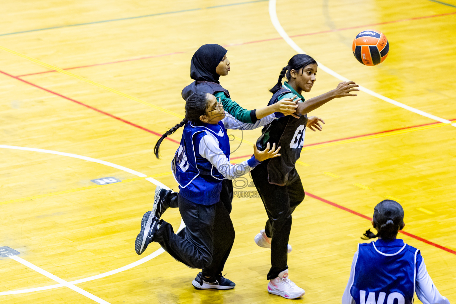 Day 3 of 25th Inter-School Netball Tournament was held in Social Center at Male', Maldives on Sunday, 11th August 2024. Photos: Nausham Waheed / images.mv