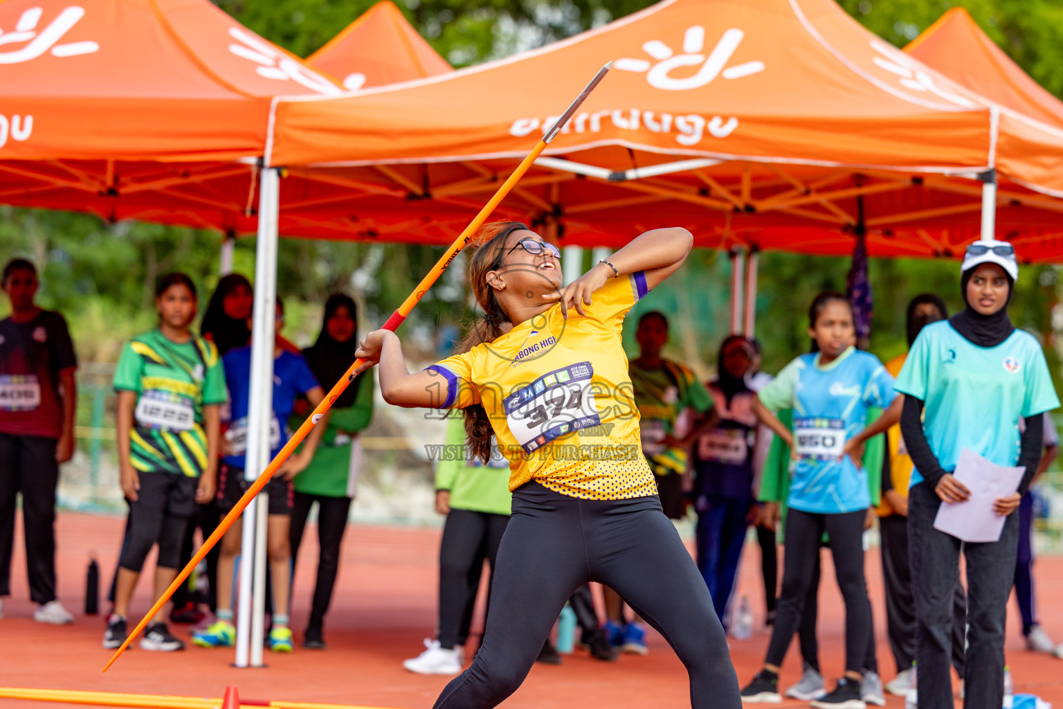 Day 2 of MWSC Interschool Athletics Championships 2024 held in Hulhumale Running Track, Hulhumale, Maldives on Sunday, 10th November 2024. 
Photos by: Hassan Simah / Images.mv