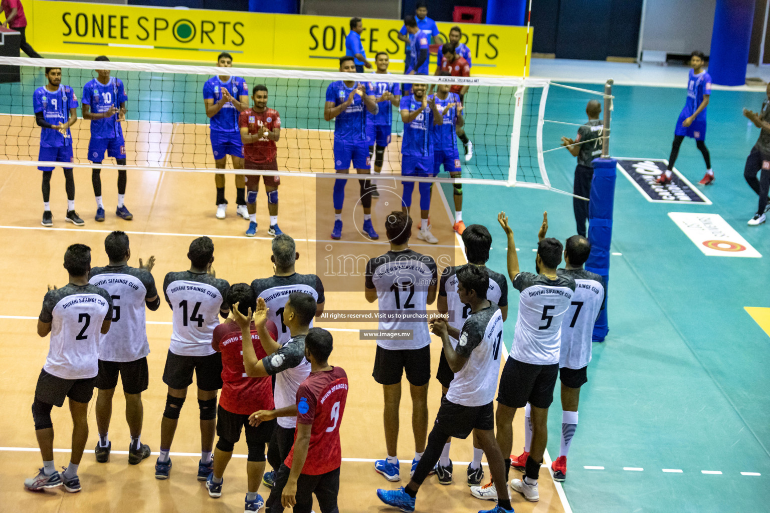Dhivehi Sifainge Club vs Police Club in the Men's Division of Milo National Volleyball League 2022 held on 02 July 2022 in Social Center, Male', Maldives
