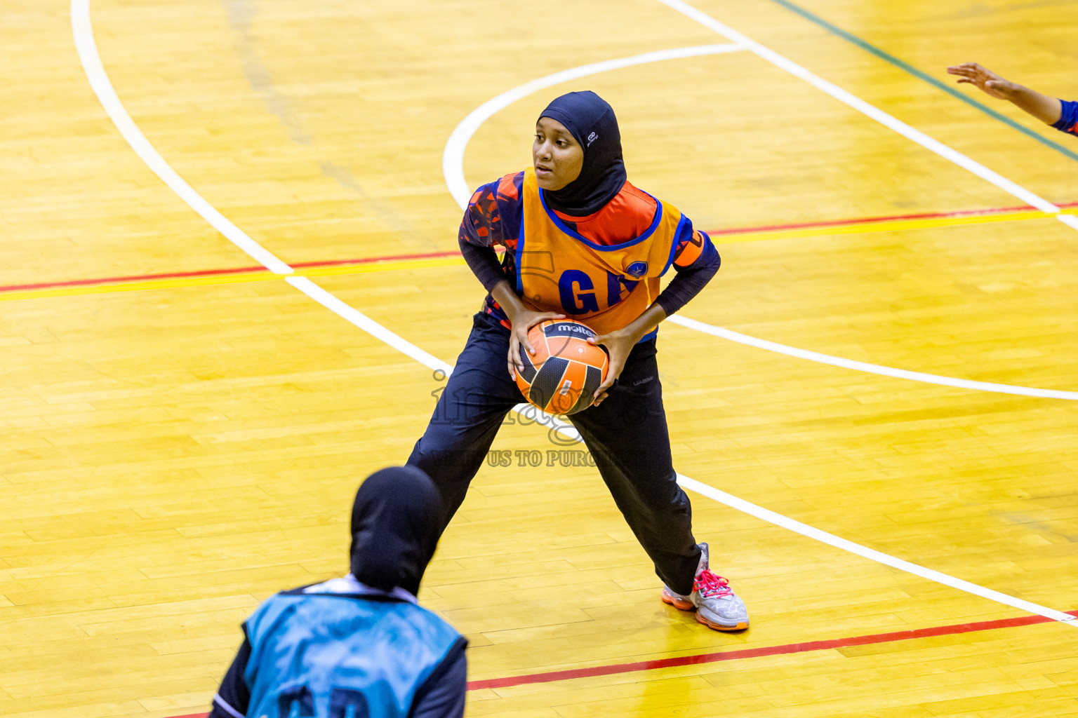 Day 9 of 25th Inter-School Netball Tournament was held in Social Center at Male', Maldives on Monday, 19th August 2024. Photos: Nausham Waheed / images.mv